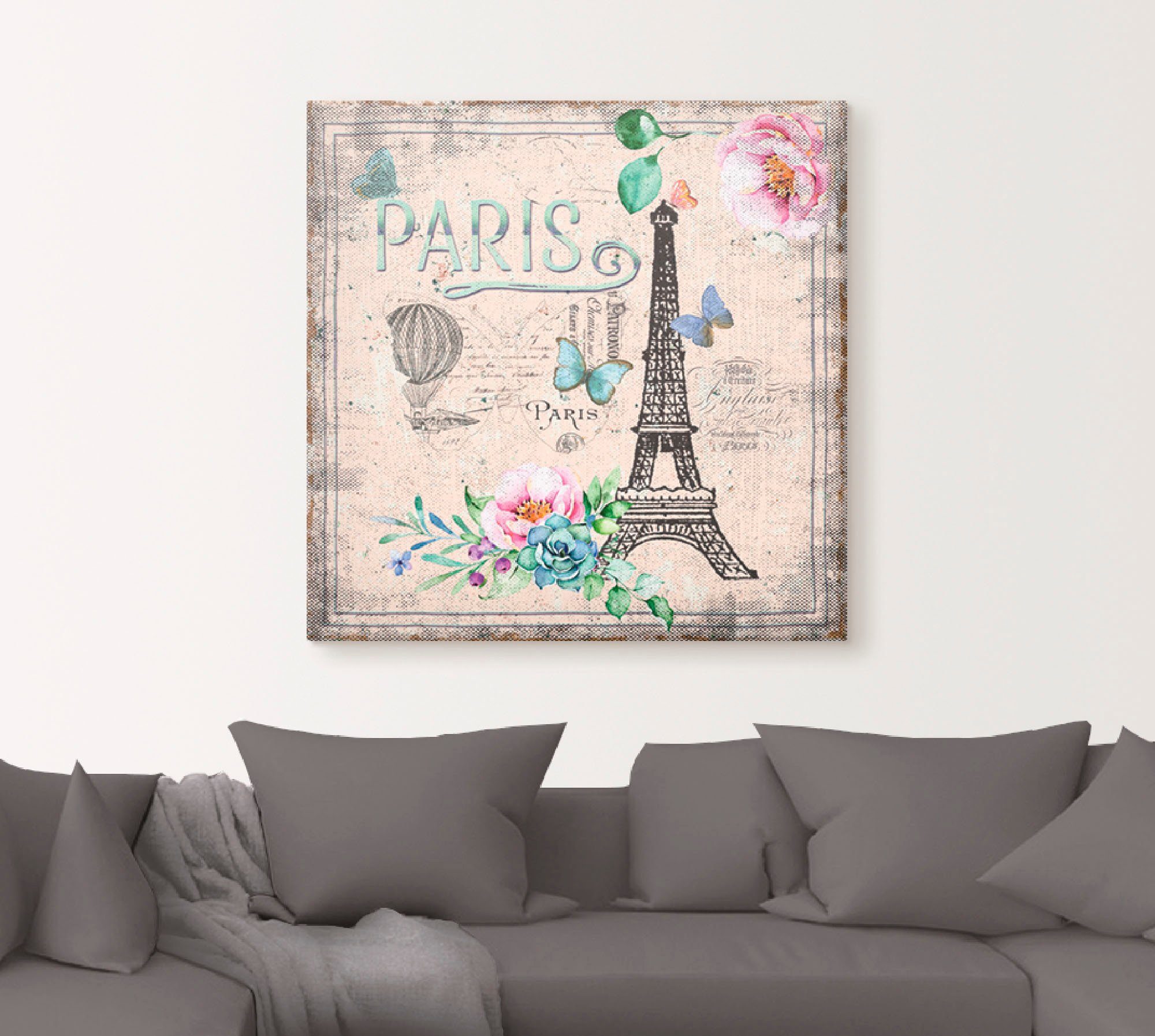 Artland Leinwandbild Paris - meine Liebe, Gebäude (1 St), auf Holzrahmen gespannt