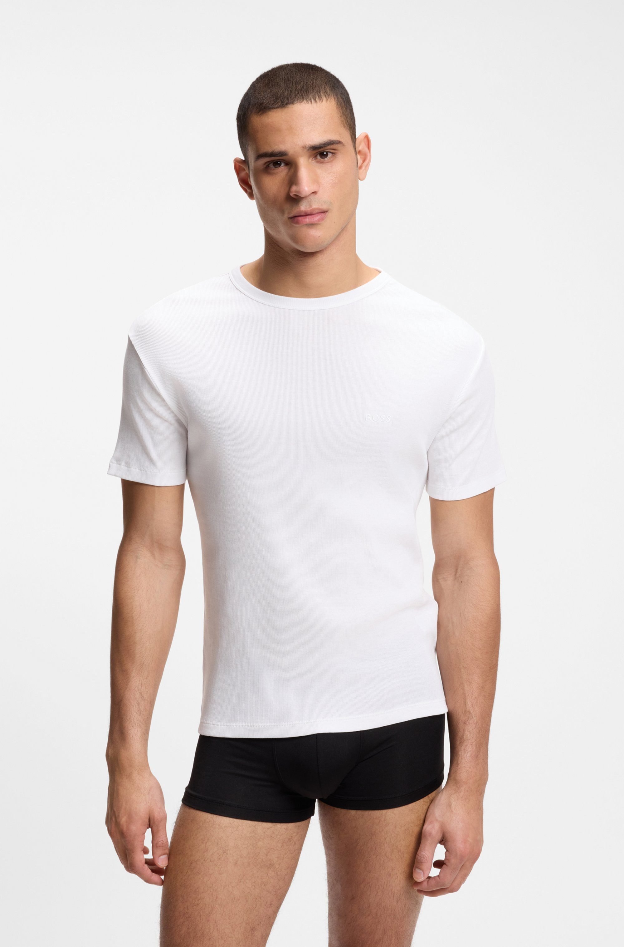 BOSS T-Shirt Ton in Ton Stickerei günstig online kaufen