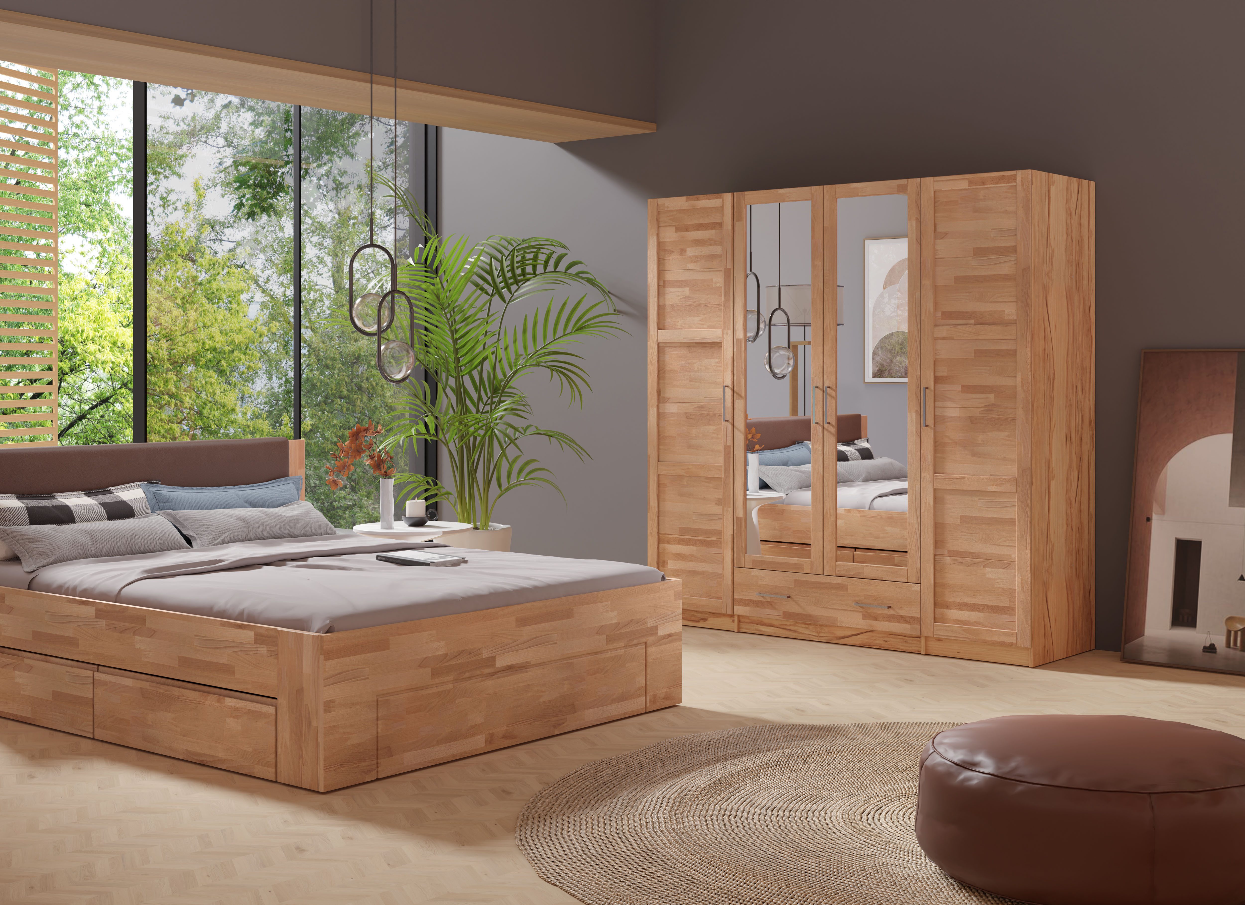 Home affaire Kleiderschrank "Sabrina, natürlicher Landhausstil, mit Innenau günstig online kaufen