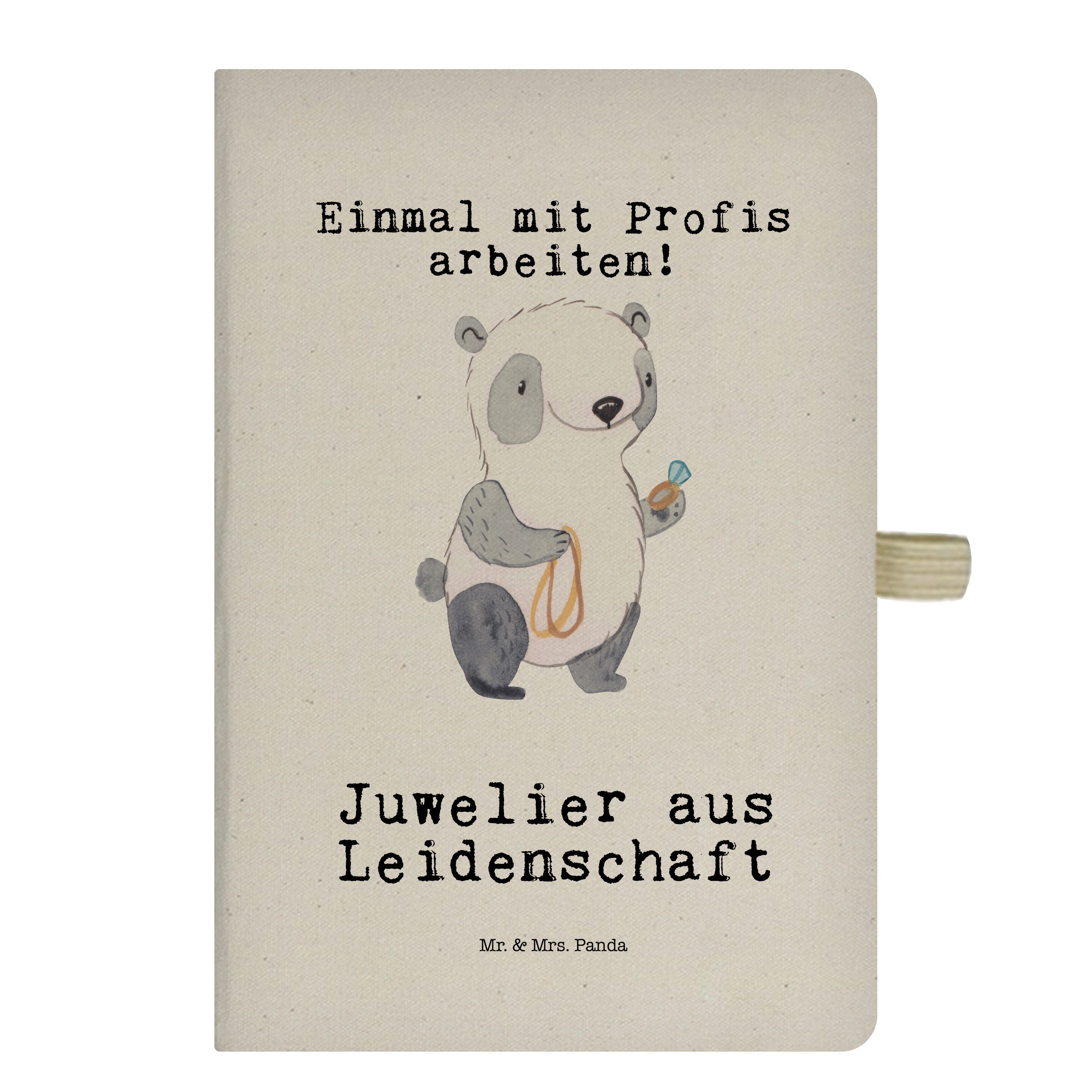 Mr. & Mrs. Panda Notizbuch Juwelier aus Leidenschaft - Transparent - Geschenk, Adressbuch, Schmu Mr. & Mrs. Panda