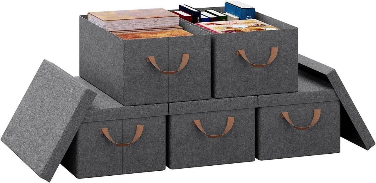 Woltu Aufbewahrungsbox (5 St., Set), mit Deckel, mit Griffen, faltbar