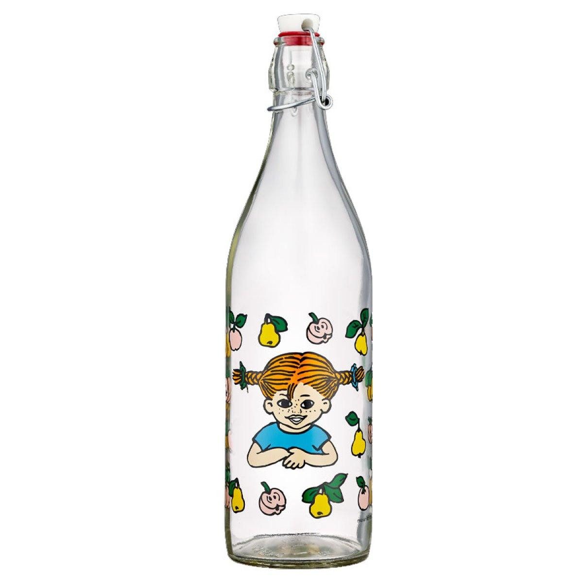 Muurla Karaffe Glasflasche mit Bügelverschluss Pippi Langstrumpf Fruits