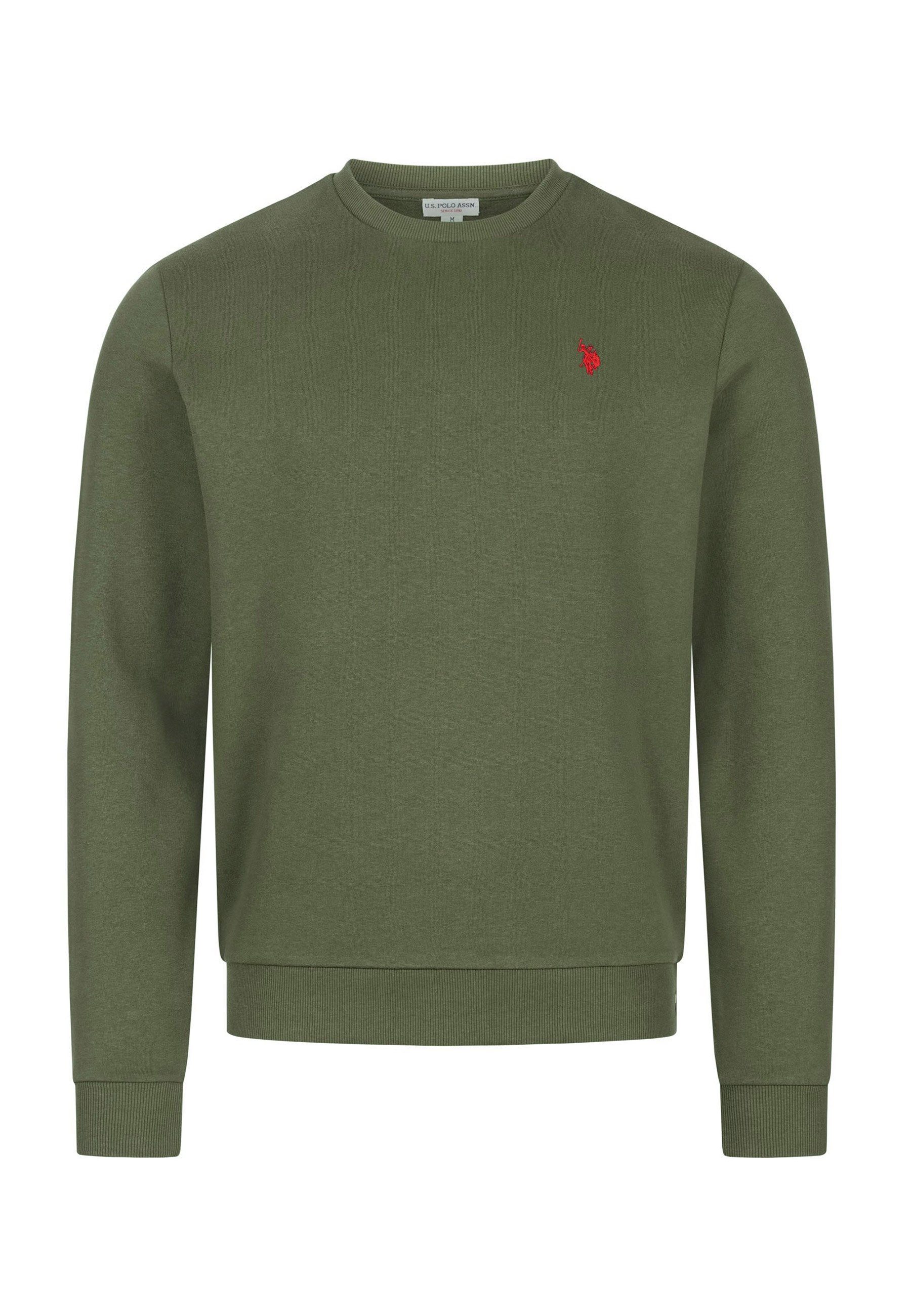 U.S. Polo Assn. Rundhalspullover USJaxxon – Herren Sweatshirt mit Rundhalsausschnitt Weiche Baumwollmischung, formstabil und mit Logo-Stickerei