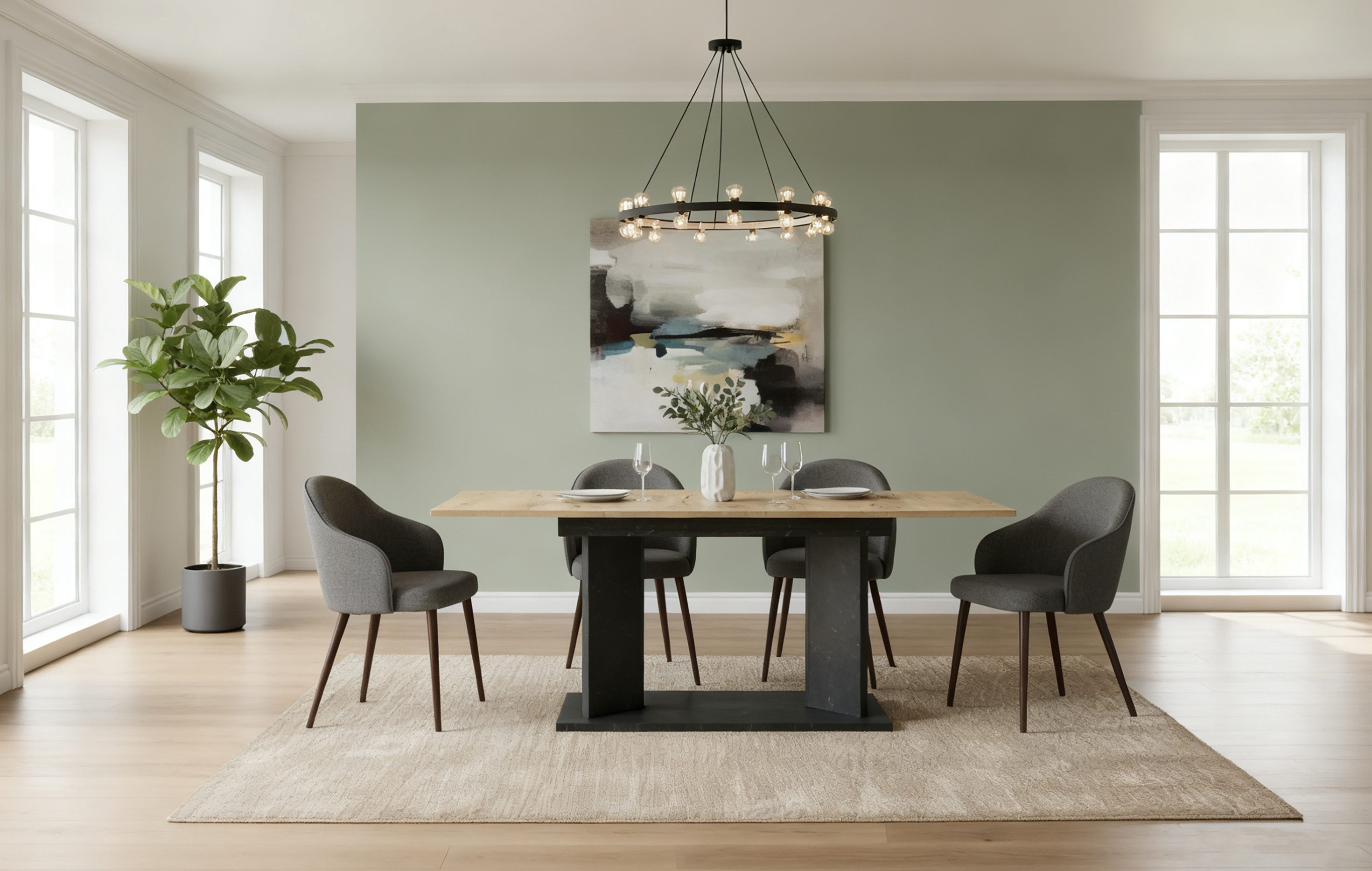 B&D home Säulen-Esstisch VIVIAN, ausziehbar, 120-160cm, günstig online kaufen