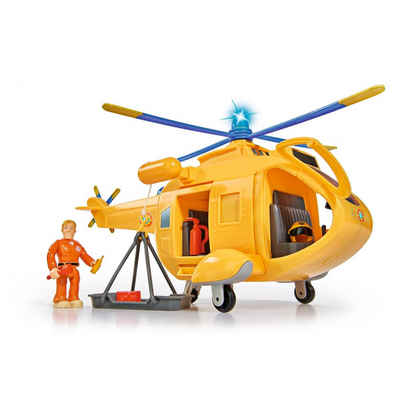 SIMBA Spielzeug-Hubschrauber Wallaby II Feuerwehrmann Sam mit Figur, Licht Sound Helikopter Spielset