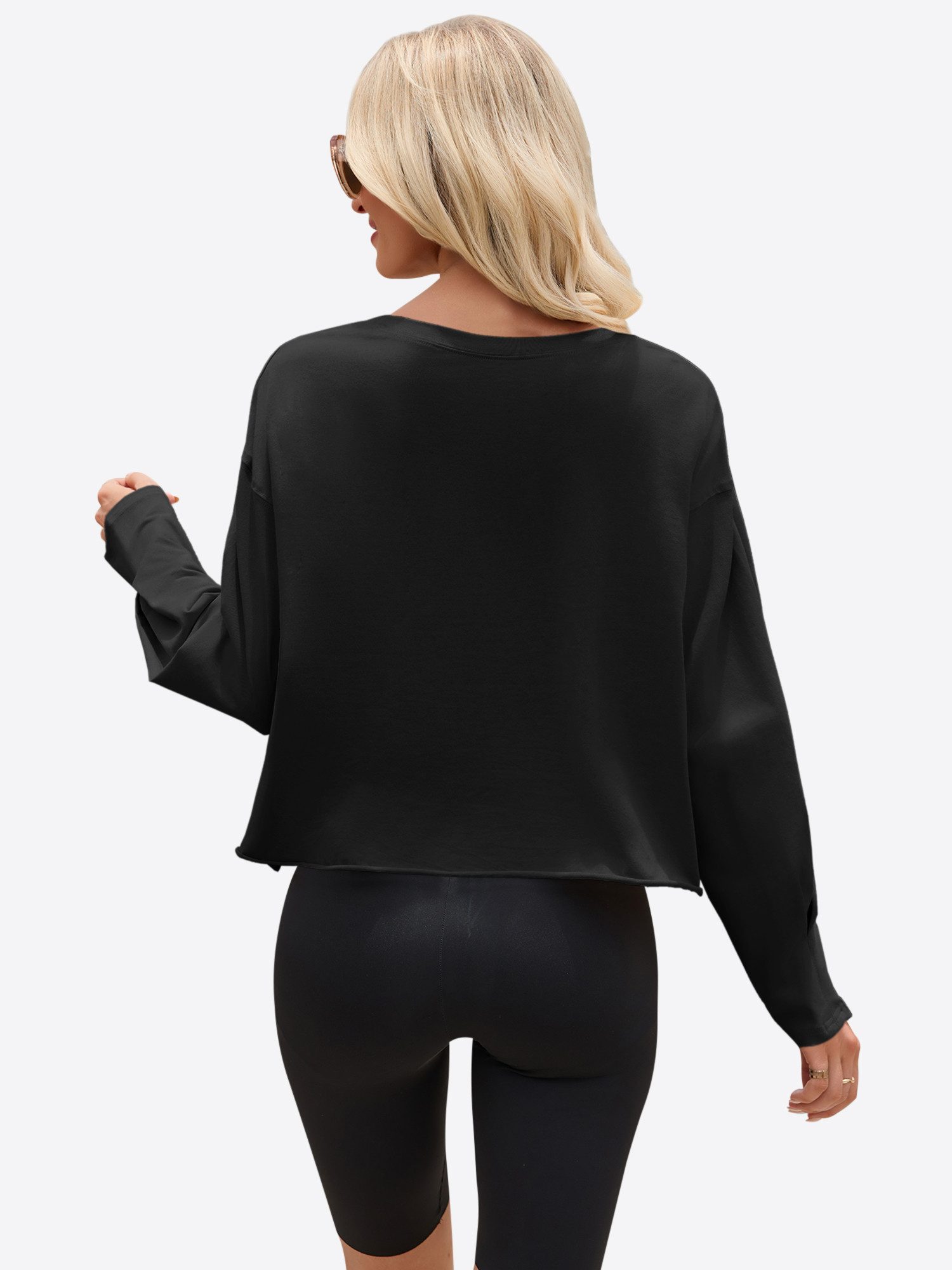 Imily Bela T-Shirt Langarm-Shirt mit Rundhalsausschnitt und bauchfreiem Sch günstig online kaufen