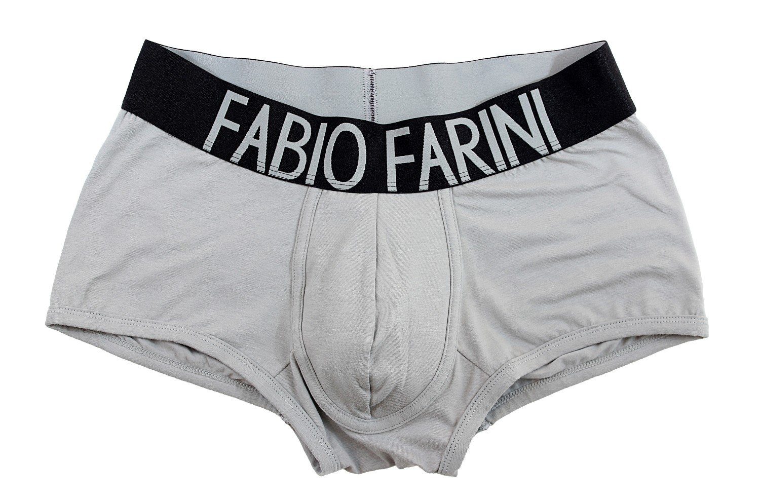 Fabio Farini breitem Boxershorts Retroshorts Logoschriftzug Look sportlichen mit Unterhosen atmungsaktiver - Baumwolle (4-St) aus Herren Blau/Dunkelblau/Grau/Schwarz im