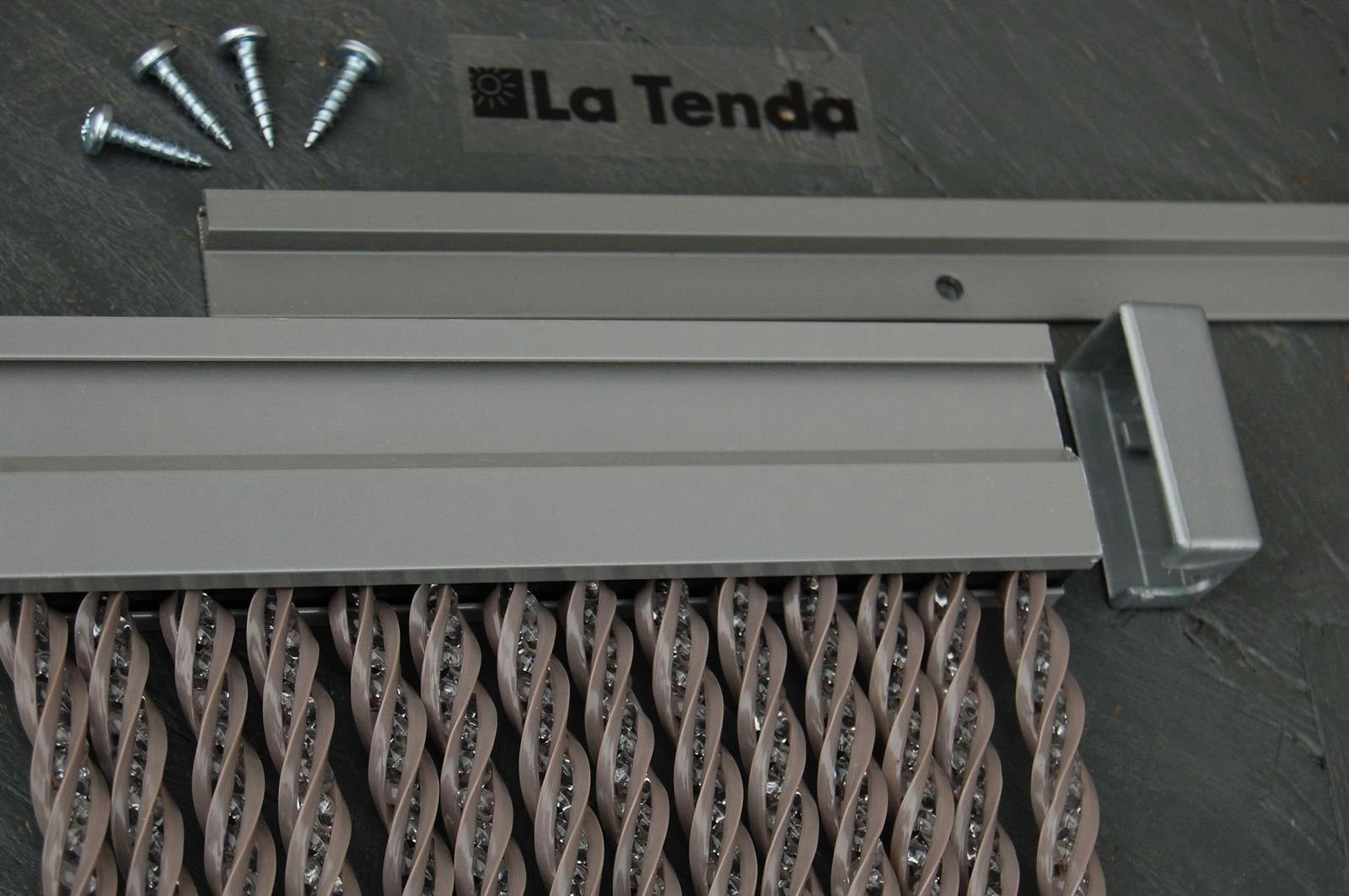 La Tenda Insektenschutz-Vorhang La Pro Streifenvorhang 250 x XL 100 Montage Tenda cm, 2 einfache beige, BELLANO - PVC