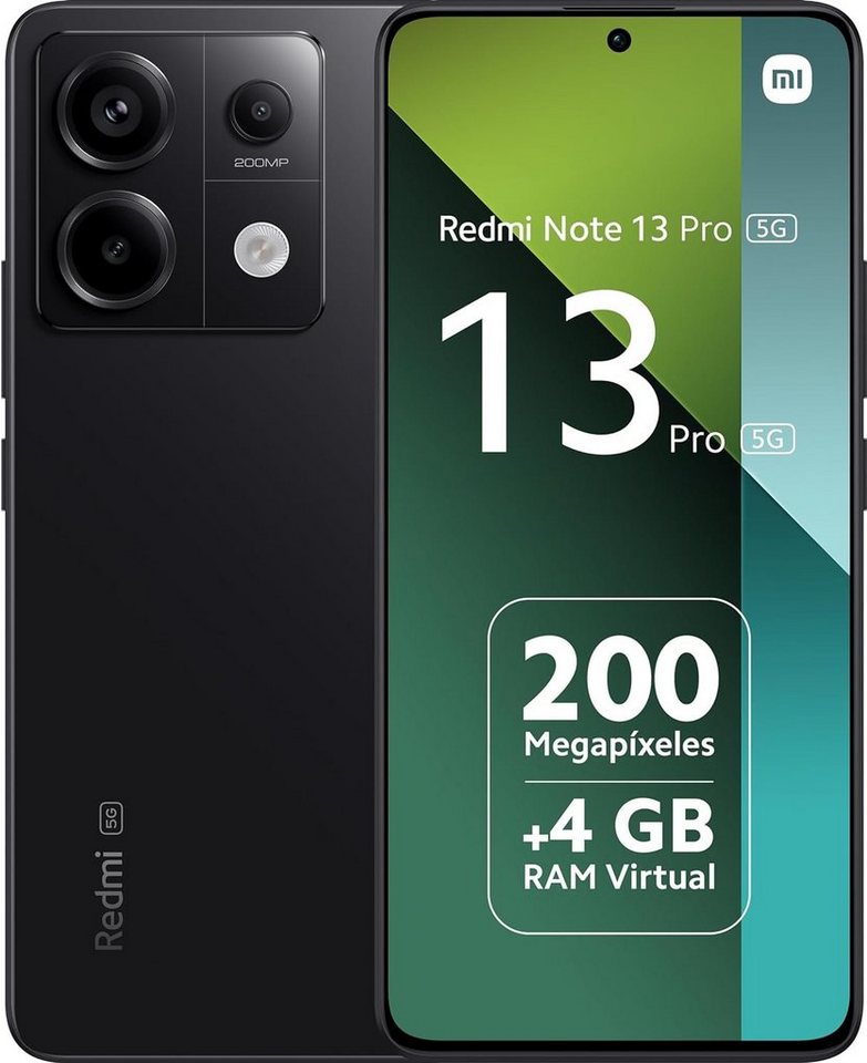 Xiaomi Redmi Note 13 Pro 5G 8GB+256GB Smartphone (16,94 cm/6,67 Zoll, 256 GB  Speicherplatz, 200 MP Kamera, 200+8+2 MP Triple Hauptkamera und 16 MP  Frontkamera), Fingerabdrucksensor im Display