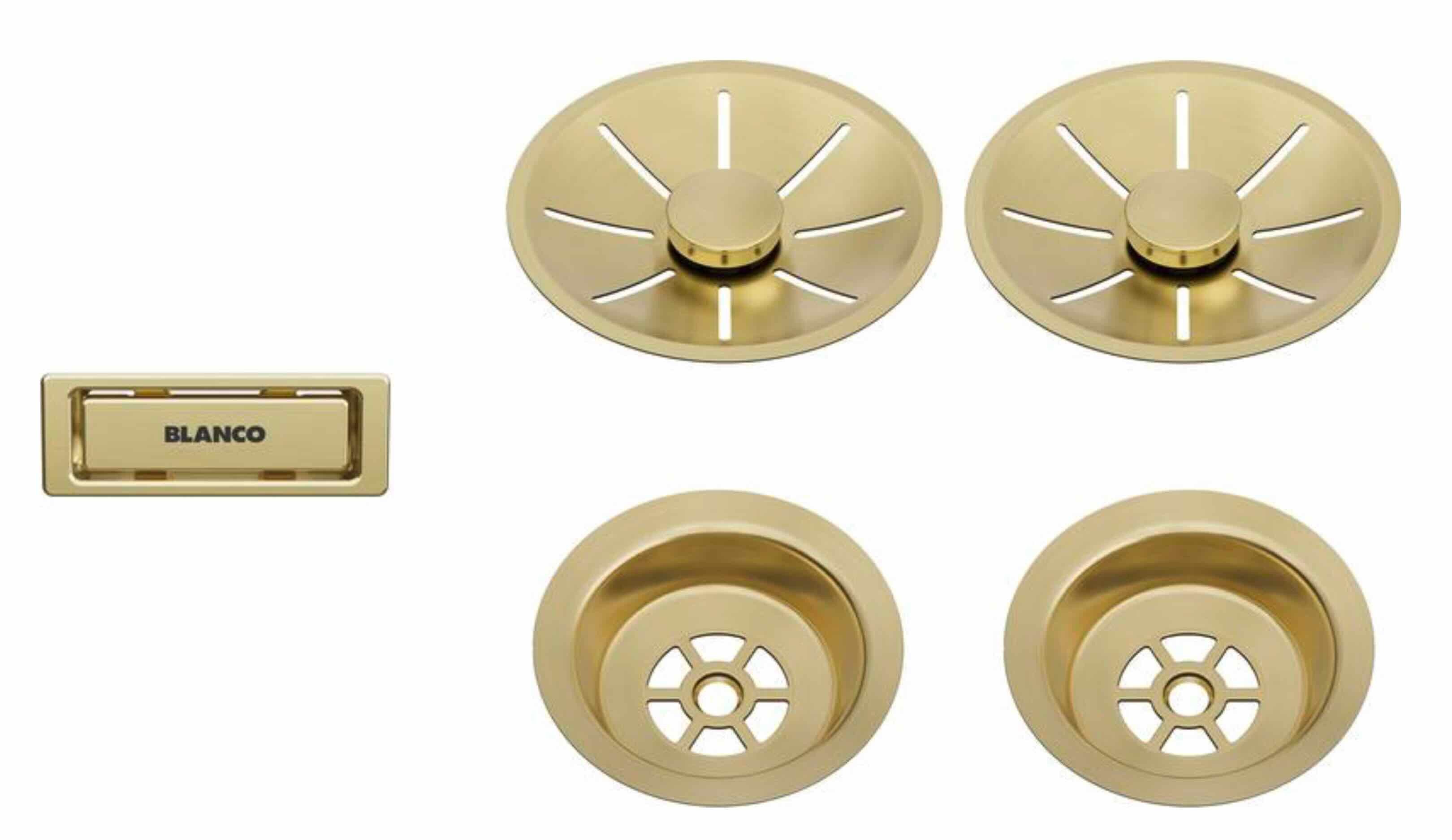 Blanco Einbauspüle BLANCO Ab- u. Überlaufset satin gold für Doppelbecken PVD satin gold