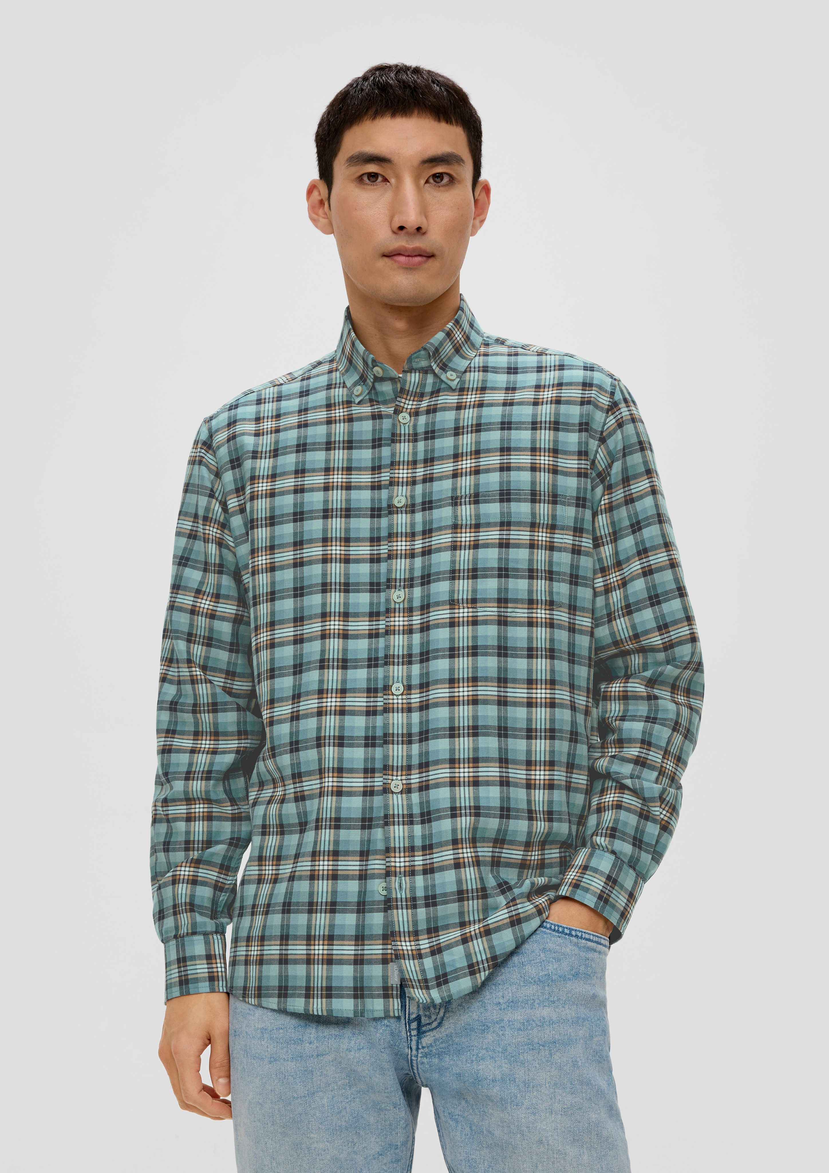Langarmhemd Regular: Button Down-Hemd
