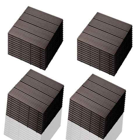 euroharry WPC-Fliesen 44-St. 4m² Terrassenplatten, 30x30 cm WPC-Fliesen Klickfliese