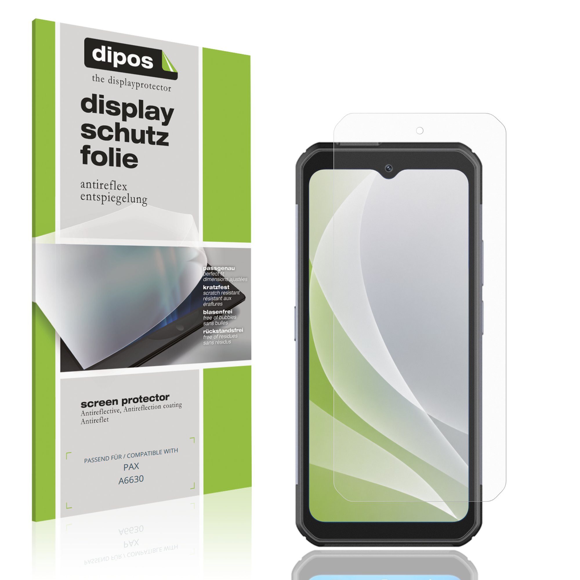 dipos Displayschutzfolie Schutzfolie für PAX A6630, 4 Stück, Displayschutz Schutz Folie Made in Germany