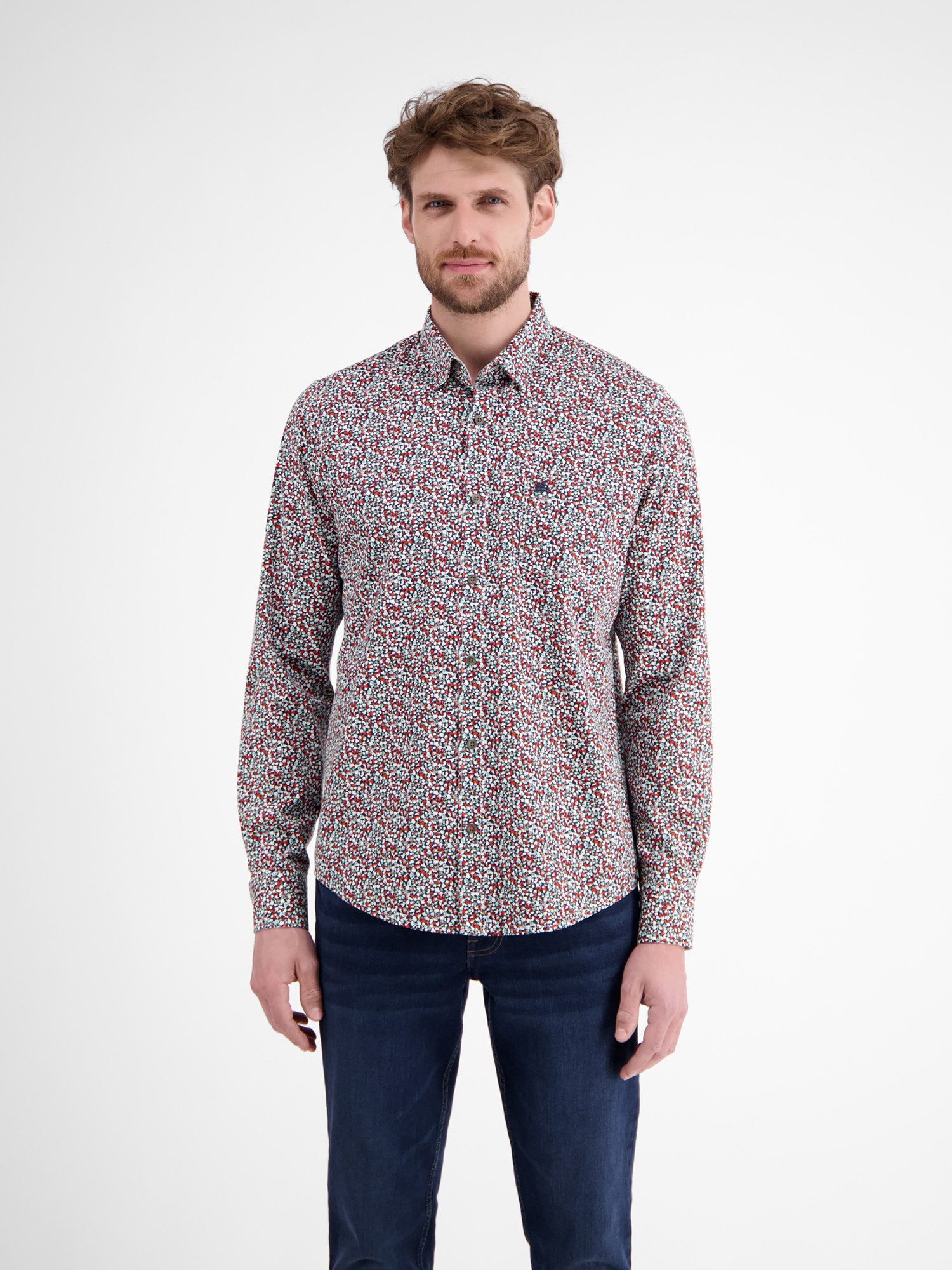 LERROS Langarmhemd LERROS Herren Langarmhemd, modern gemustert günstig online kaufen