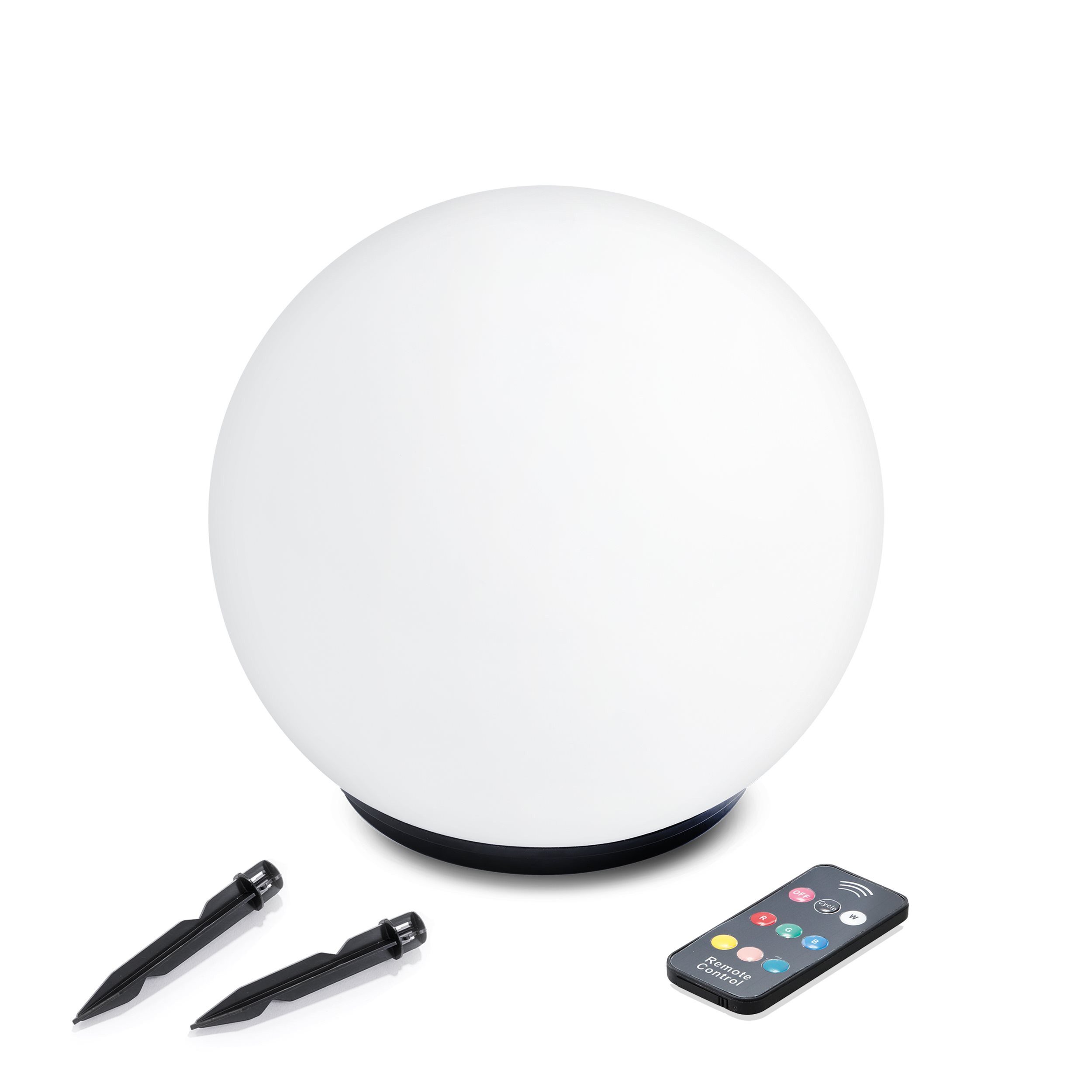 esotec LED Teichleuchte schwimmende Solarkugel FLOAT D25cm Fernbedienung 7 Leuchtfarben 102619, LED fest integriert