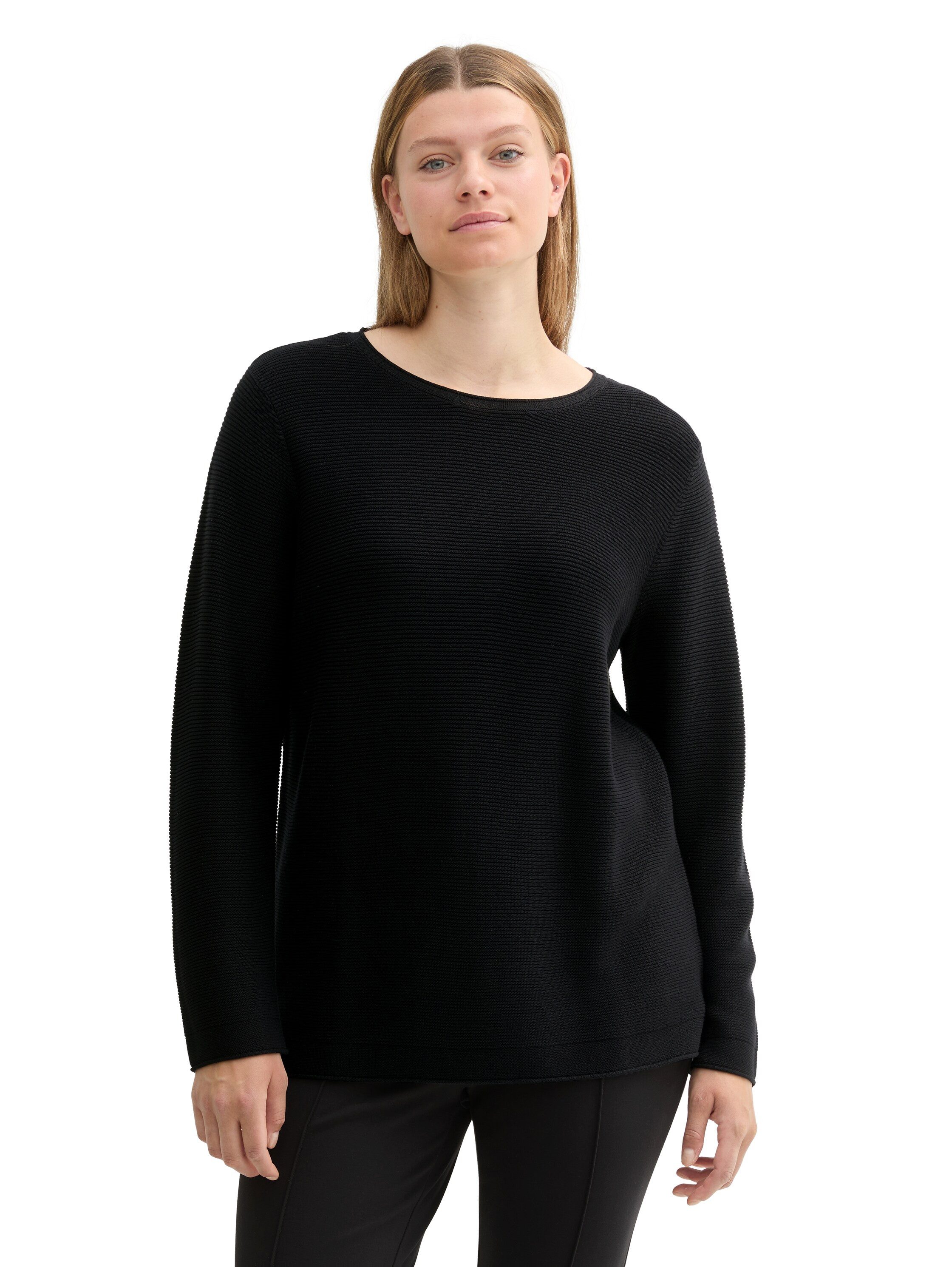TOM TAILOR PLUS Strickpullover mit Rippstruktur