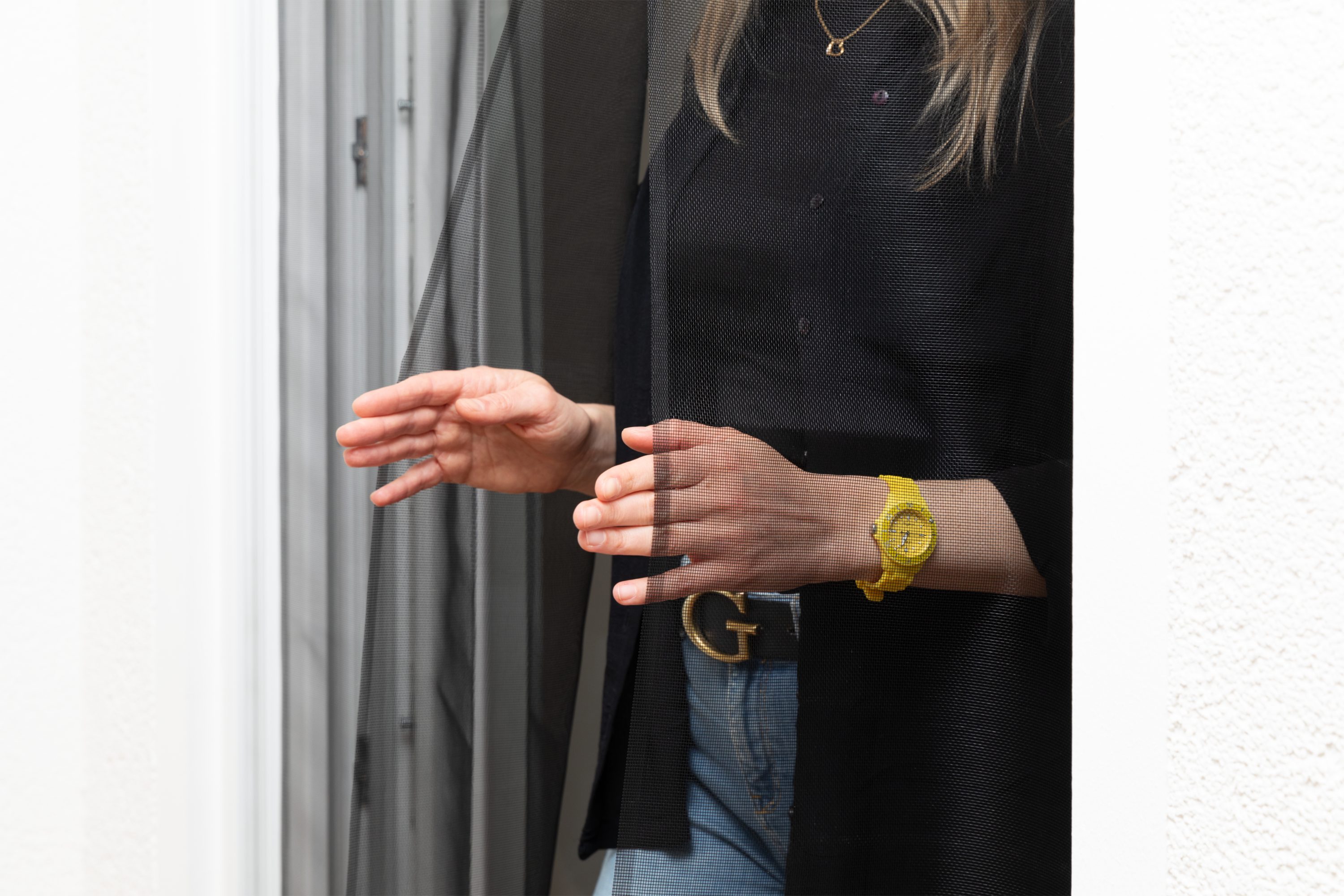 SCHELLENBERG Insektenschutz-Vorhang Telescope, für Balkontür und Terrassentür, (Set, 1-St), Fliegengitter aus Polyester, 70 - 95 x 220 cm, anthrazit