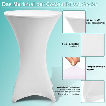 Stehtischhusse Stehtischhusse,Stretch Ø 60-85 cm waschbar Stehtisch Bistrotisch, Randaco