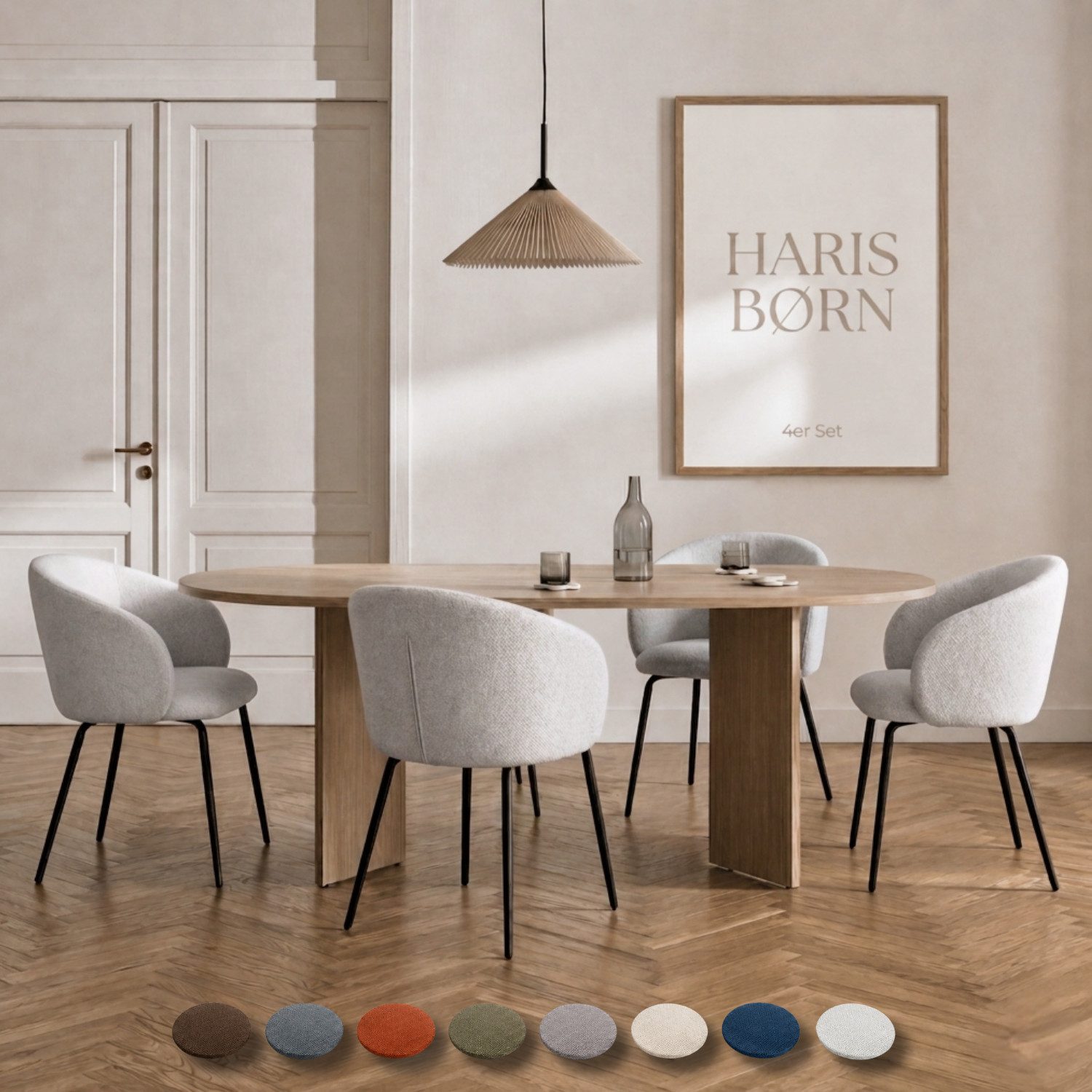 Haris Børn Esszimmerstuhl mit Armlehnen NØR - Hochwertige Polsterstühle für Esszimmer (Set, 4 St), Premium Esszimmer Stühle & Wohnzimmer Stühle