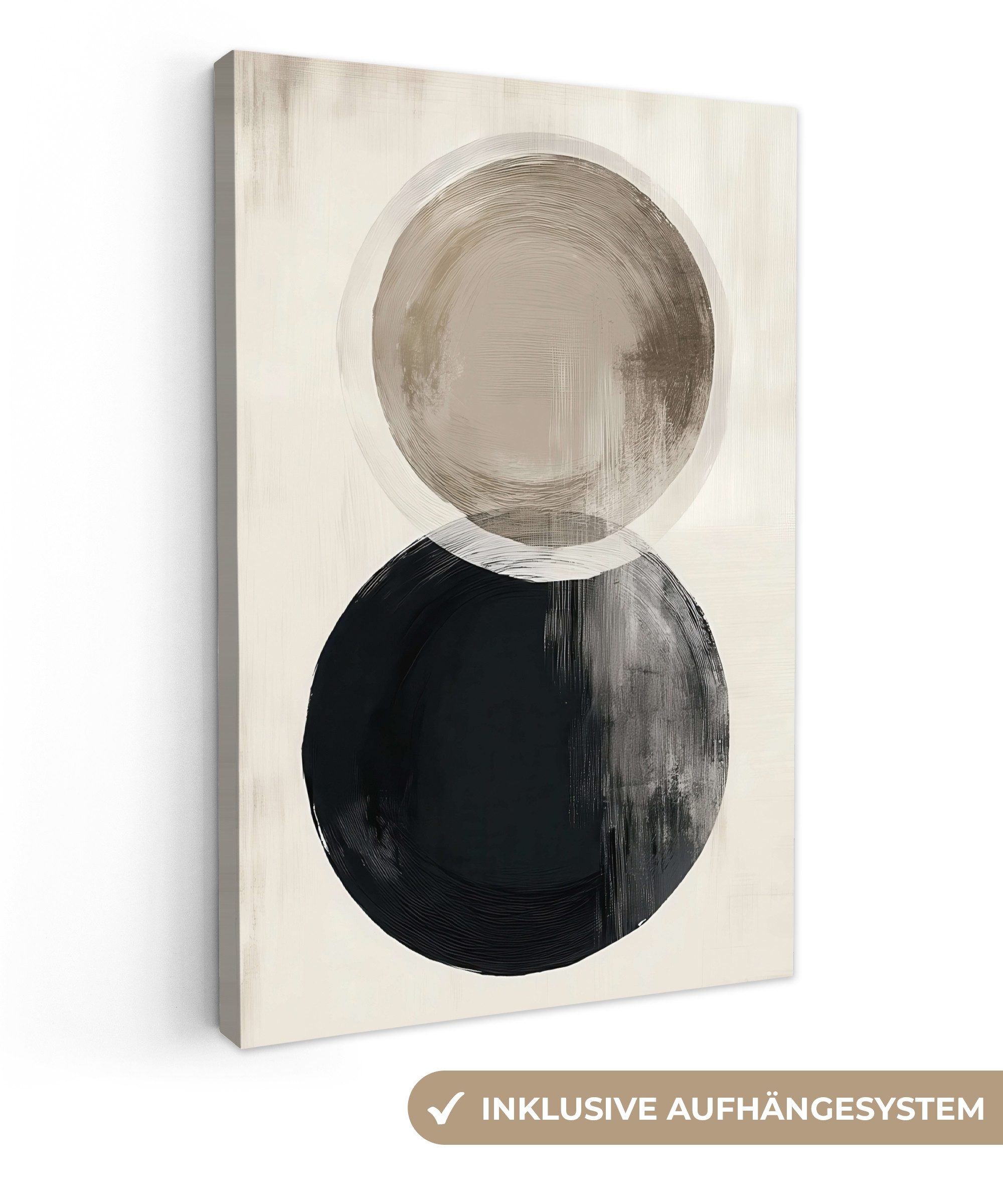 OneMillionCanvasses® Leinwandbild Kreise - Form - Beige - Abstrakt, Fotodru günstig online kaufen