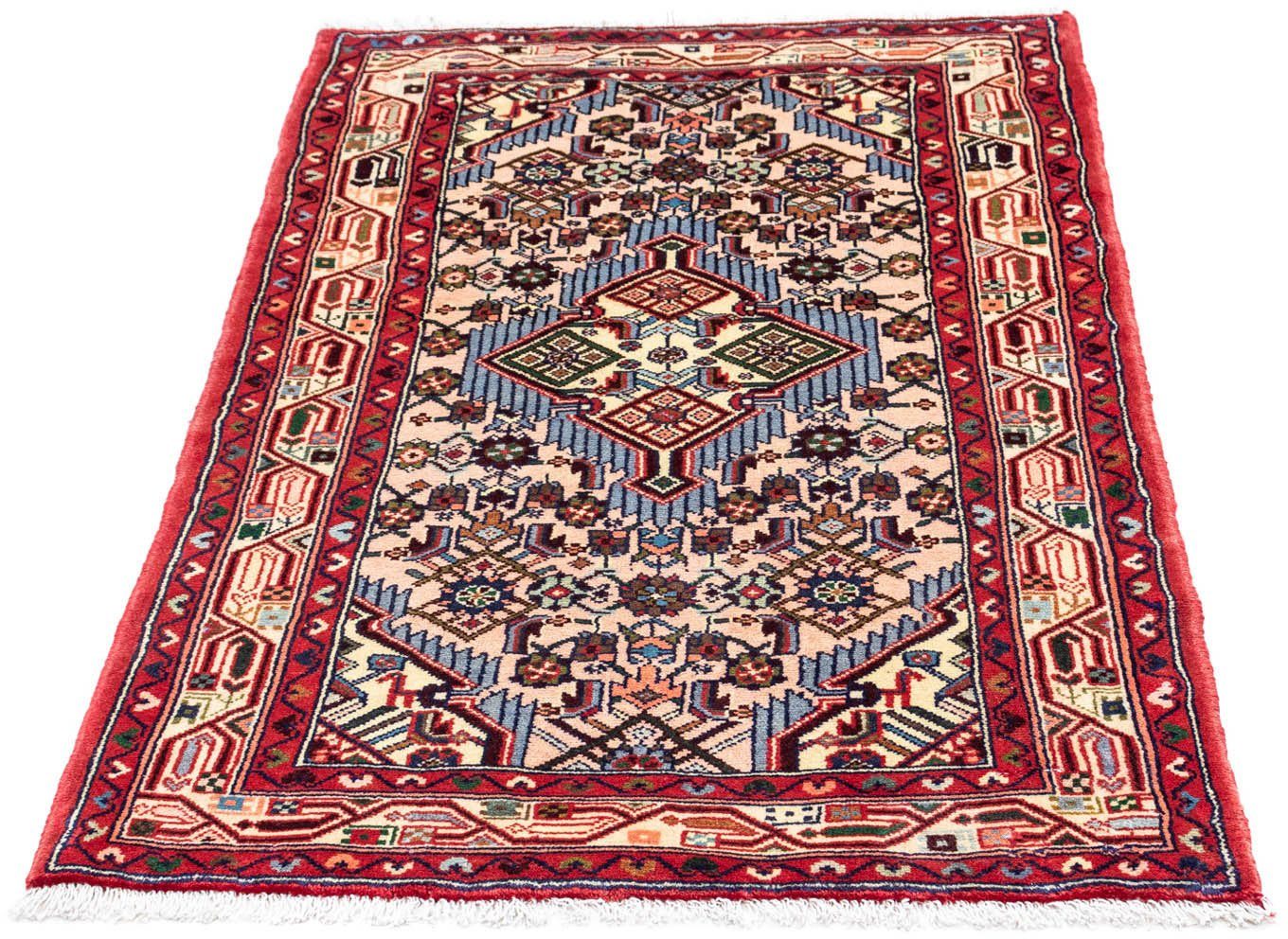Wollteppich Hosseinabad Medaillon Rosso chiaro 134 x 76 cm, morgenland, rechteckig, Höhe: 10 mm, Handgeknüpft