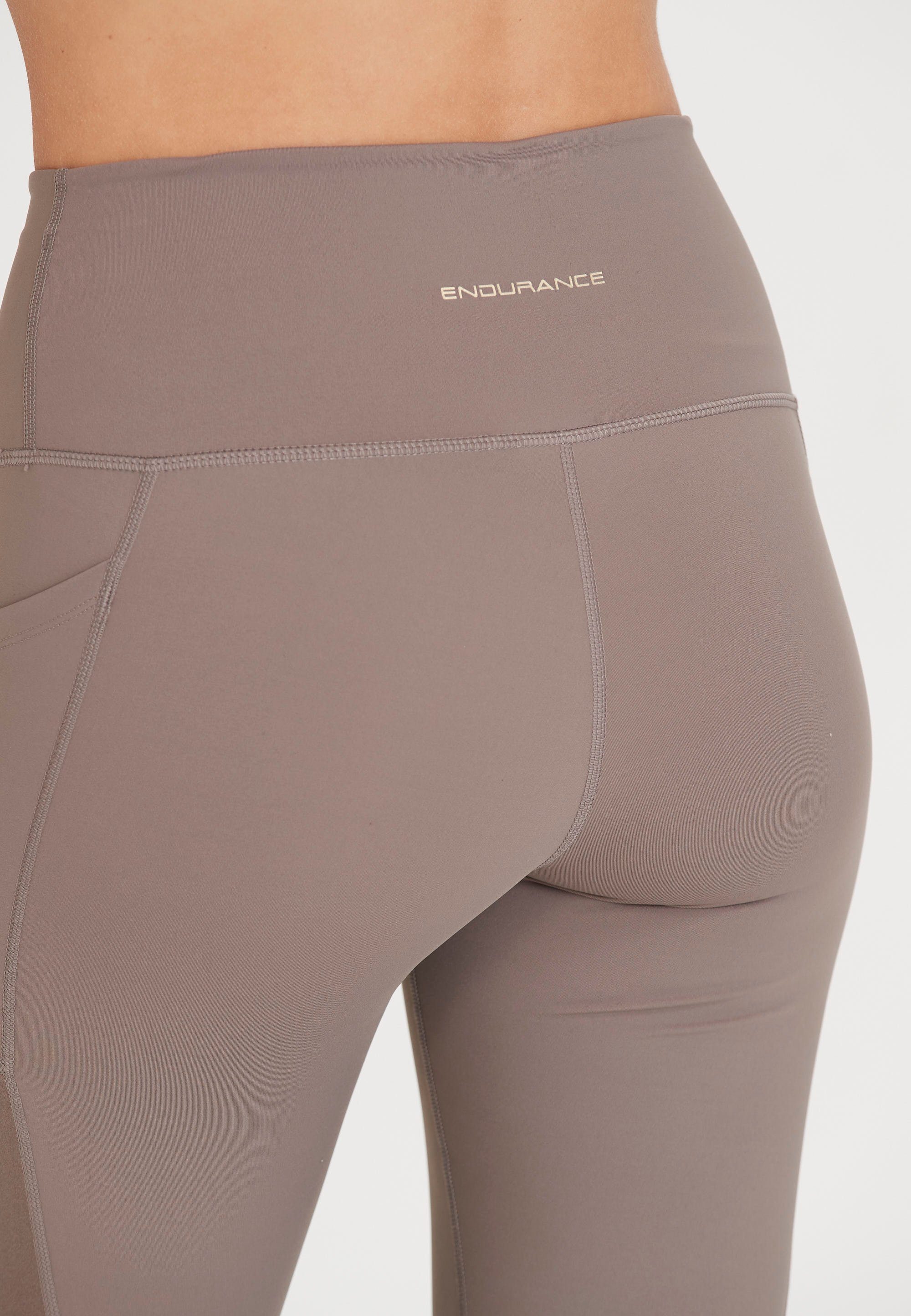 ENDURANCE Funktionstights YURRY W Tights bester Lauf W -und Fitnessausstattung taupe mit Pockets