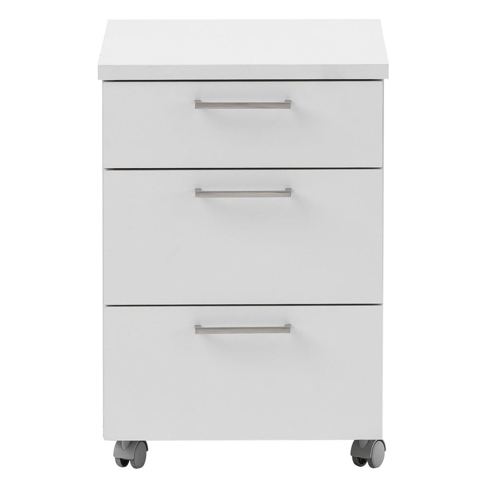 Lomadox Rollcontainer META-80, Büro Container Aktenschrank grau hell 41,2x60,1x49,6 cm