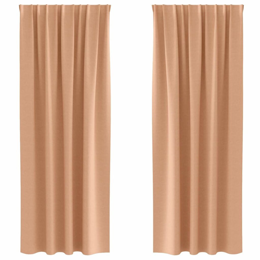 vidaXL Vorhang Verdunkelungs-Vorhänge mit Ringen Hellbraun günstig online kaufen