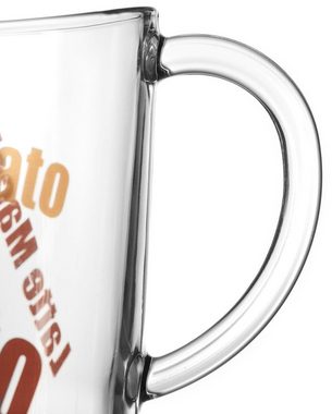 LEONARDO Latte-Macchiato-Tasse NAPOLI, Glas, Latte Macchiato-Tasse, 380 ml, 3-farbig, 6-teilig