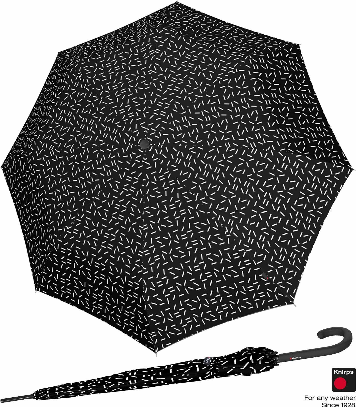 Knirps® Langregenschirm Damen A.760 Auf-Automatik - 2Dance, groß und stabil schwarz | Stockschirme
