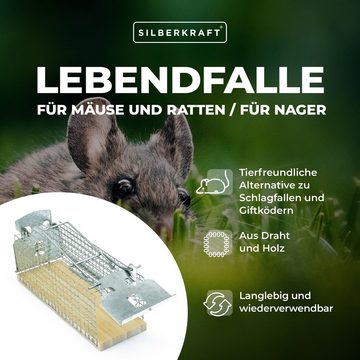 Silberkraft Lebendfalle Lebendfalle für Mäuse aus Draht - Mäusefalle, tierfreundliche Alternative zu Schlagfallen und Giftköder