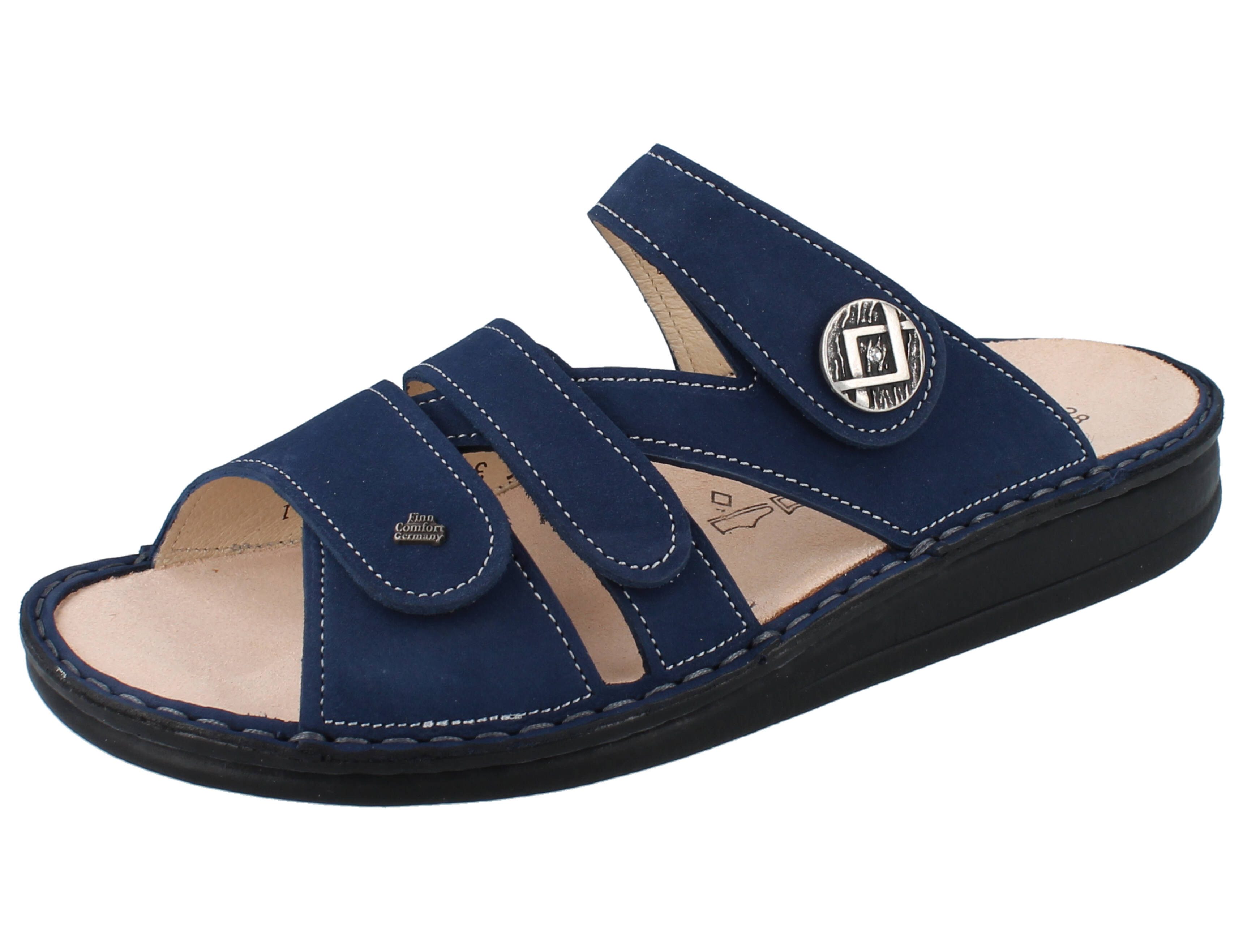 FINN COMFORT Agueda Damen Pantolette blau Nubukleder - Größe: 41 Pantolette