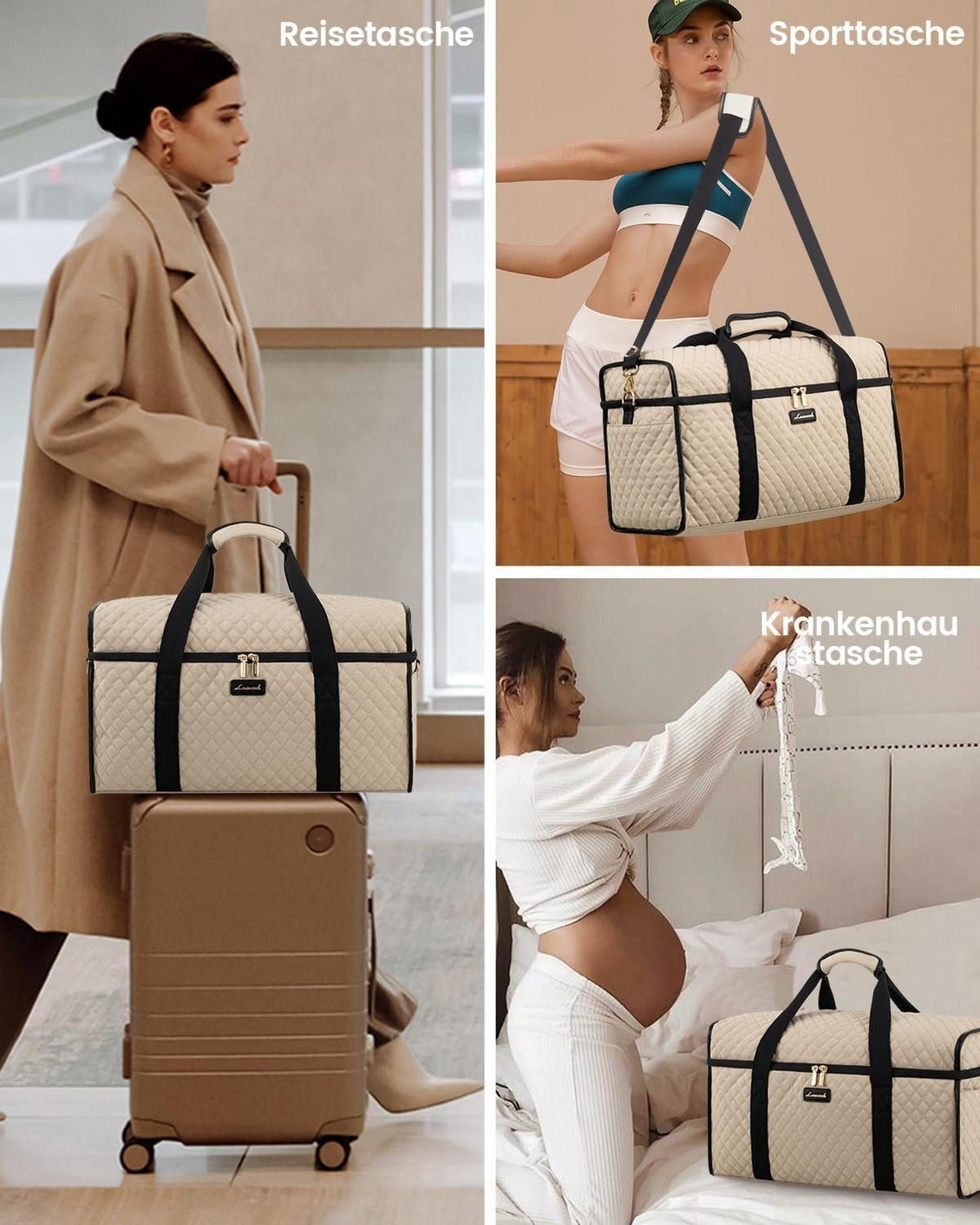 LuxusKollektion Reisetasche Reisetasche Weekender Damen Groß günstig online kaufen