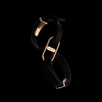 CRAVE Armband Icon Cuffs Leder Handfessel sinnliche Fesseln schwarz/roségold
