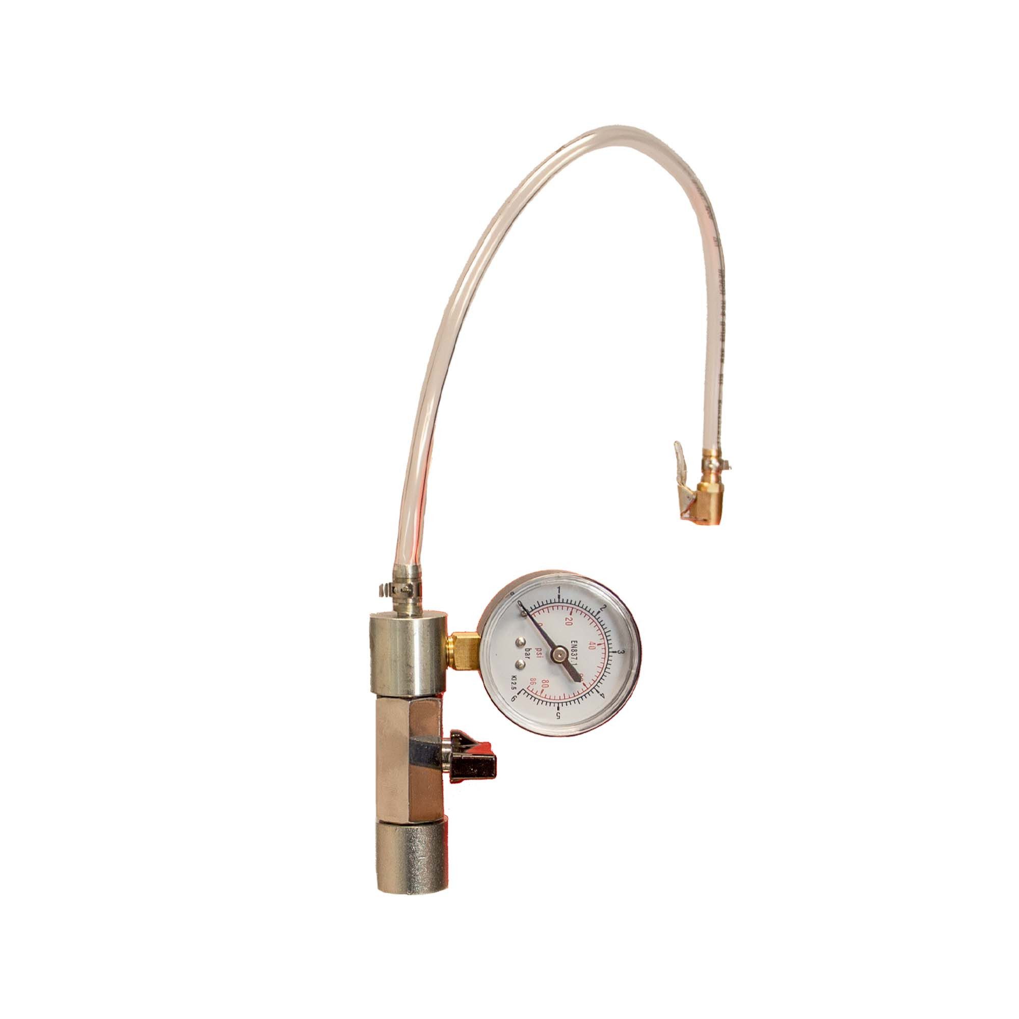 Ulith Anschlussstück Anschlussadapter für Gefässfüller mit Absperrvorrichtung und Manometer