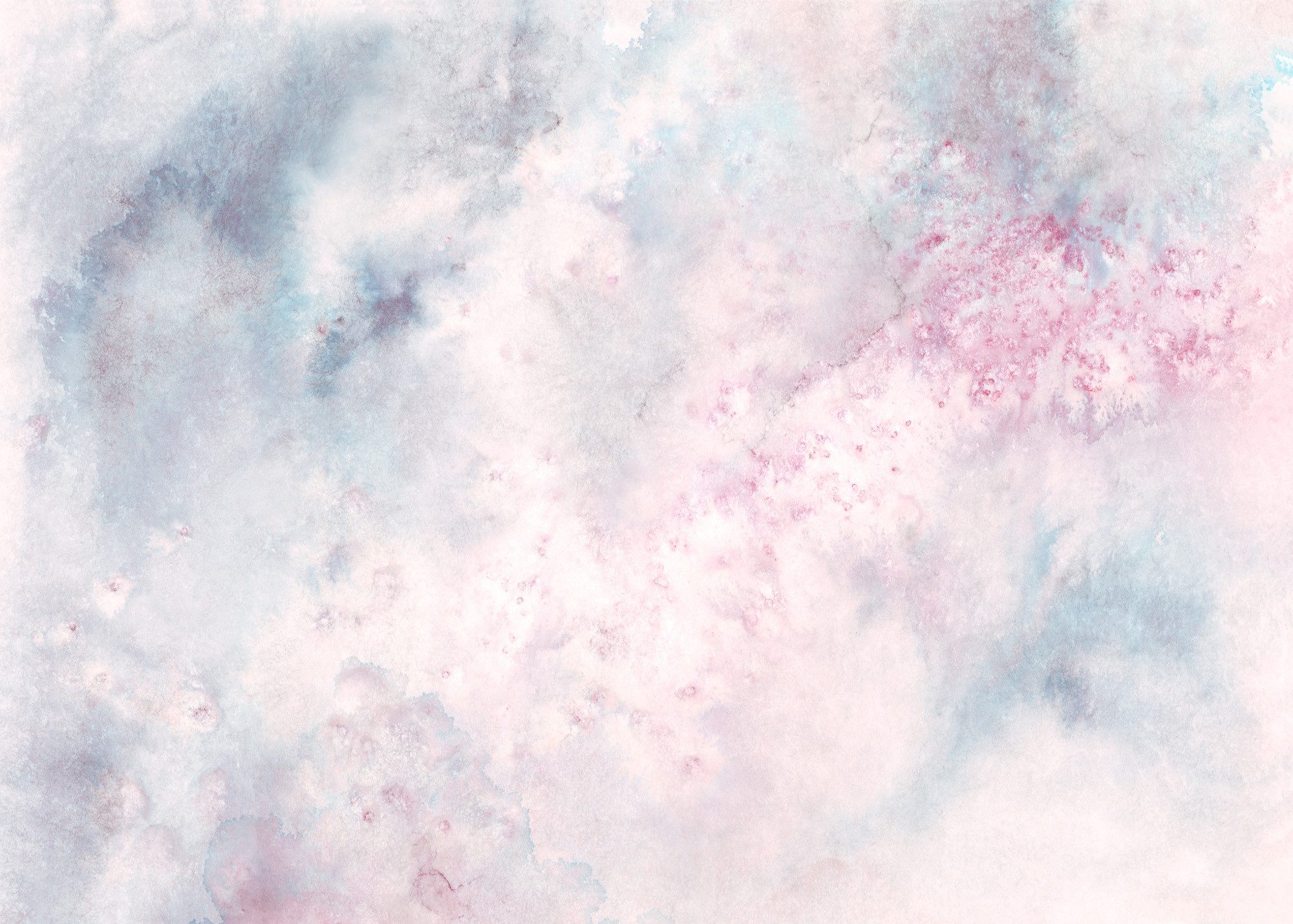 Rasch Fototapete Kaleidoskop Himmel & Wolken in Aquarell-Optik - Vliestapete Blau Rosa, bedruckt, Aquarelloptik, (1 Rolle, 1 St., Kollektion 'Magicwalls' - 2,65 m x 3,71 m), Lichtbeständige Farben - Feucht abwischbar - Restlost abziehbar