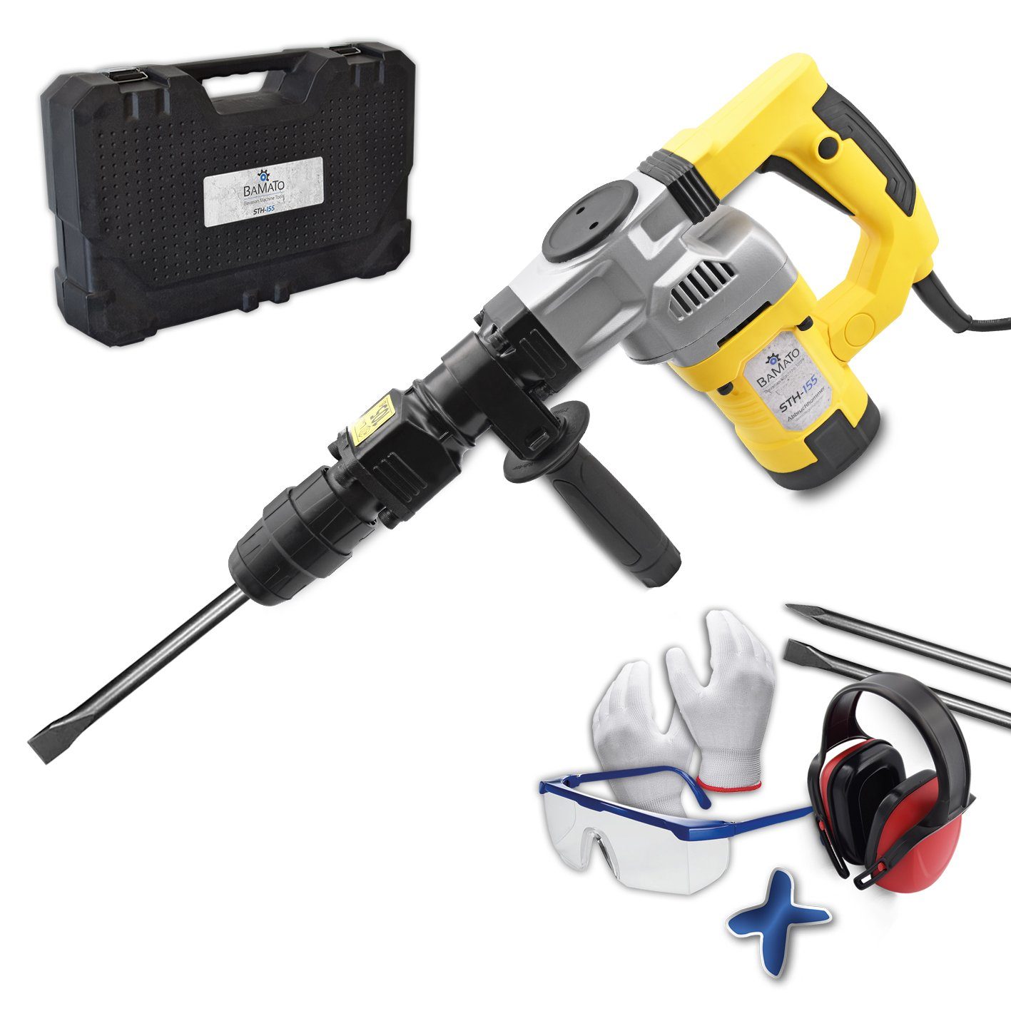 BAMATO Abbruchhammer STH-155 Abbruchhammer 20 Joule Spitzmeißel Flachmeißel günstig online kaufen