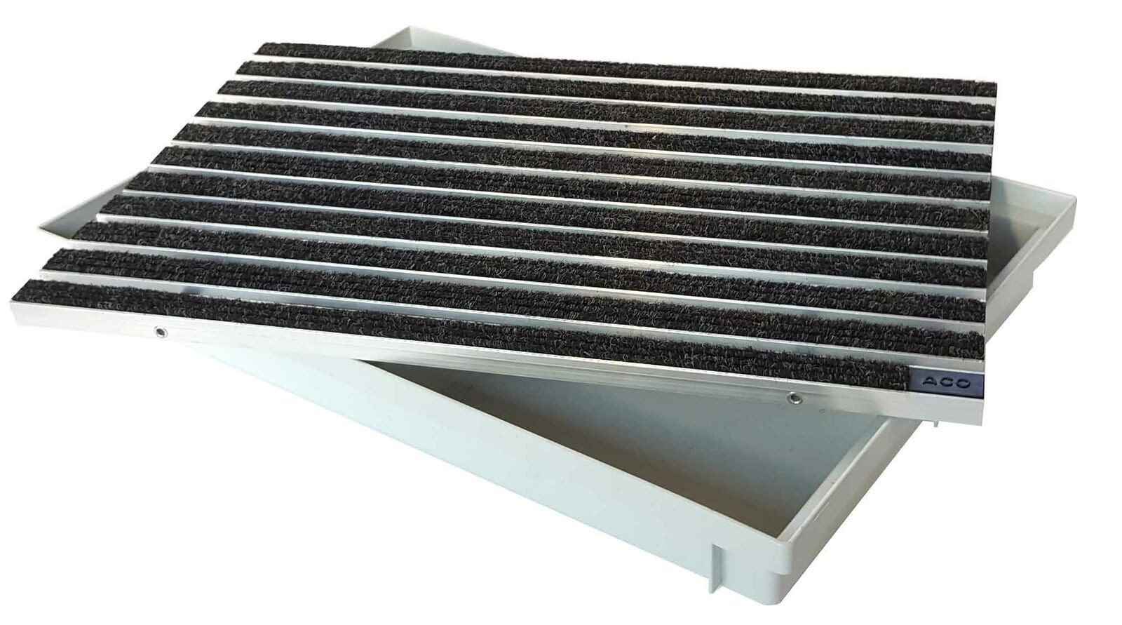 ACO Severin Ahlmann GmbH & Co. KG Fußmatte Eingangsmatte + Bodenwanne Vario Kunststoff, Rips Anthrazit, rechteckig, Höhe: 75 mm, Größe: 600x400mm, geeignet für den Innen- und Außenbereich