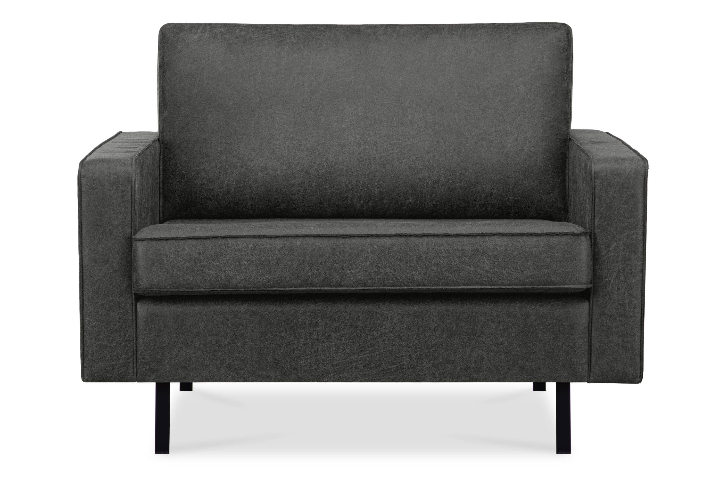 Konsimo Sessel INVIA Breite Sessel, Grundschicht: Echtleder, auf hohen Metallfüßen, Hergestellt in EU dunkelgrau | dunkelgrau | dunkelgrau