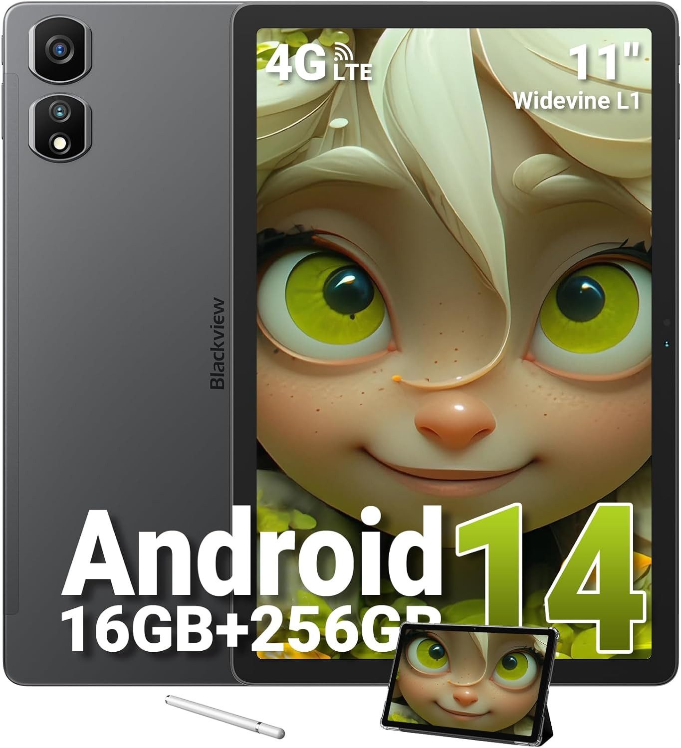 blackview 2K Display 60 Hz Octa-Core-Prozessor, 7700 mAh Akku Face ID Tablet (11