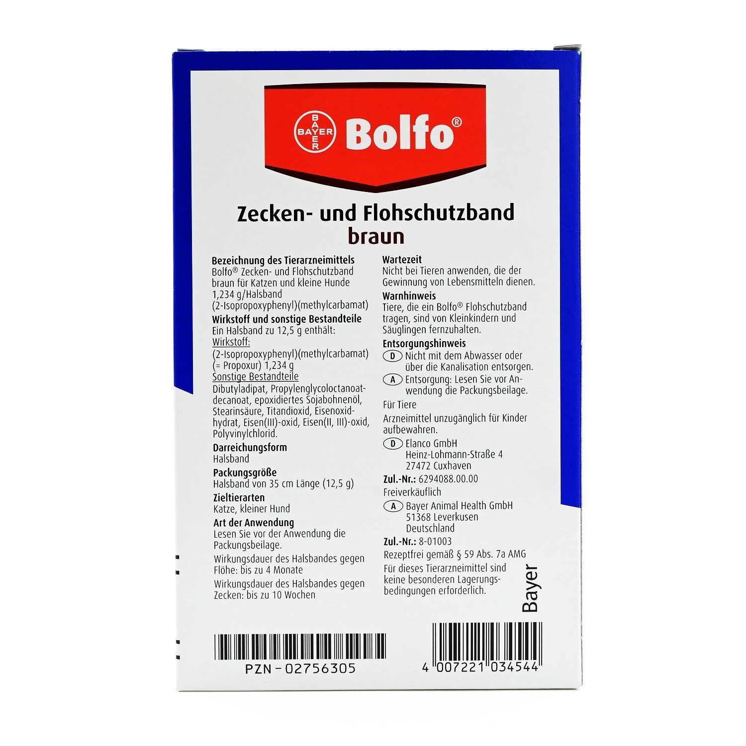 Hunde-Halsband BOLFO Flohschutzband braun f.kleine Hunde/Katzen, 1 St