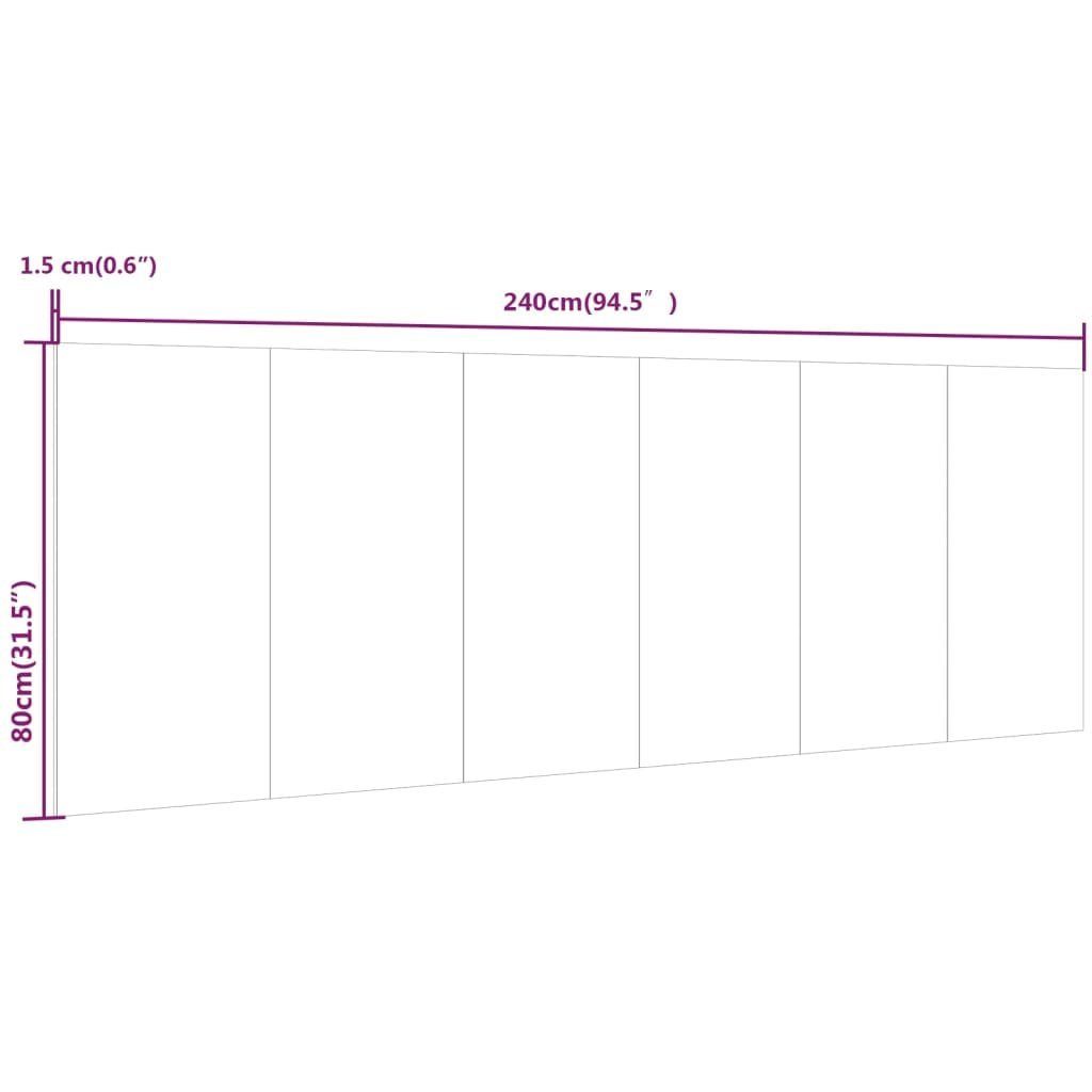 Weiß cm (1 Holzwerkstoff, 240x1,5x80 vidaXL St) Wand-Kopfteil Kopfteil