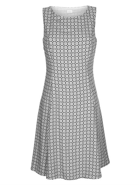 Alba Moda Kleid im femininen Mosaik Druck in grau