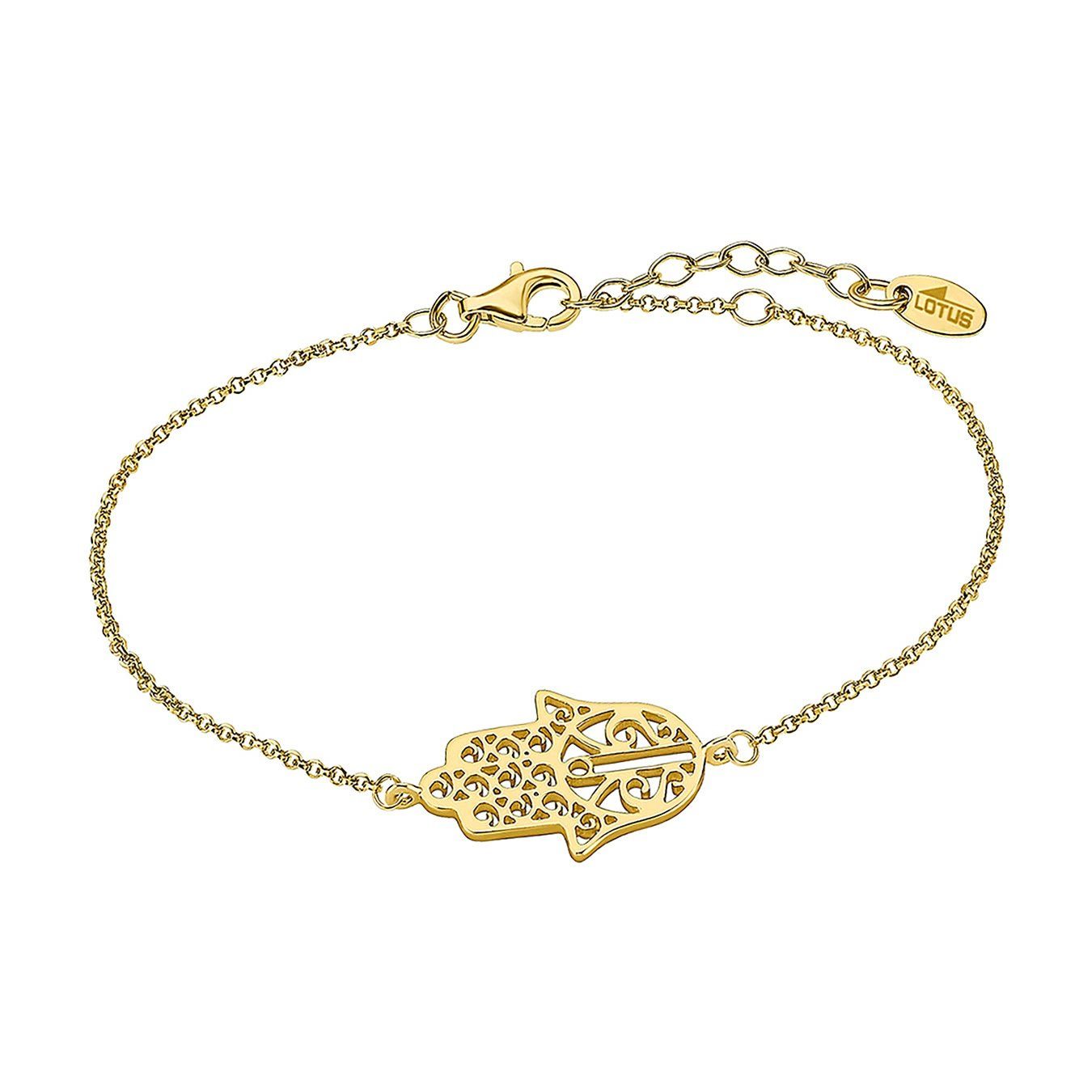 LOTUS SILVER Silberarmband Lotus Silver Hand der Fatima Armband (Armband), Armband Hand der Fatima ca. 16cm, 925 Sterling Silber, Farbe: gold