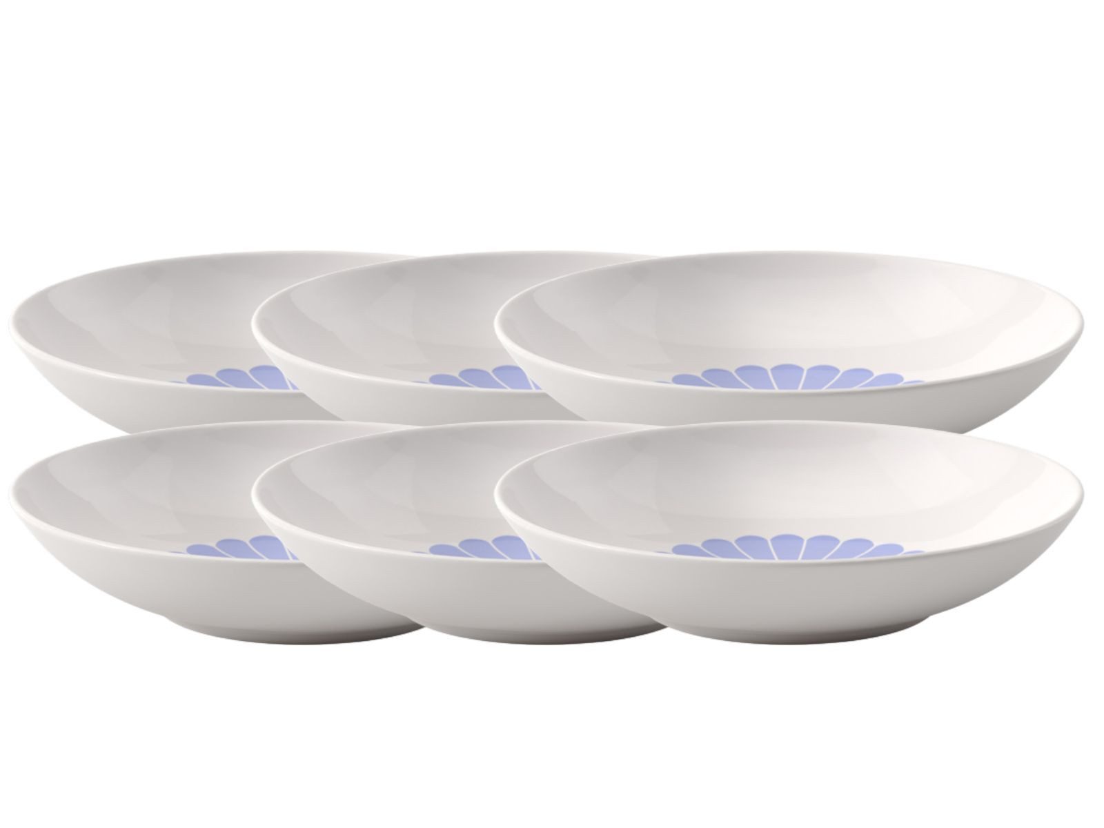 Villeroy & Boch Schale Fleur bleu Pastaschale 24cm Set6, Premium Porcelain, (Schüsseln & Schalen)