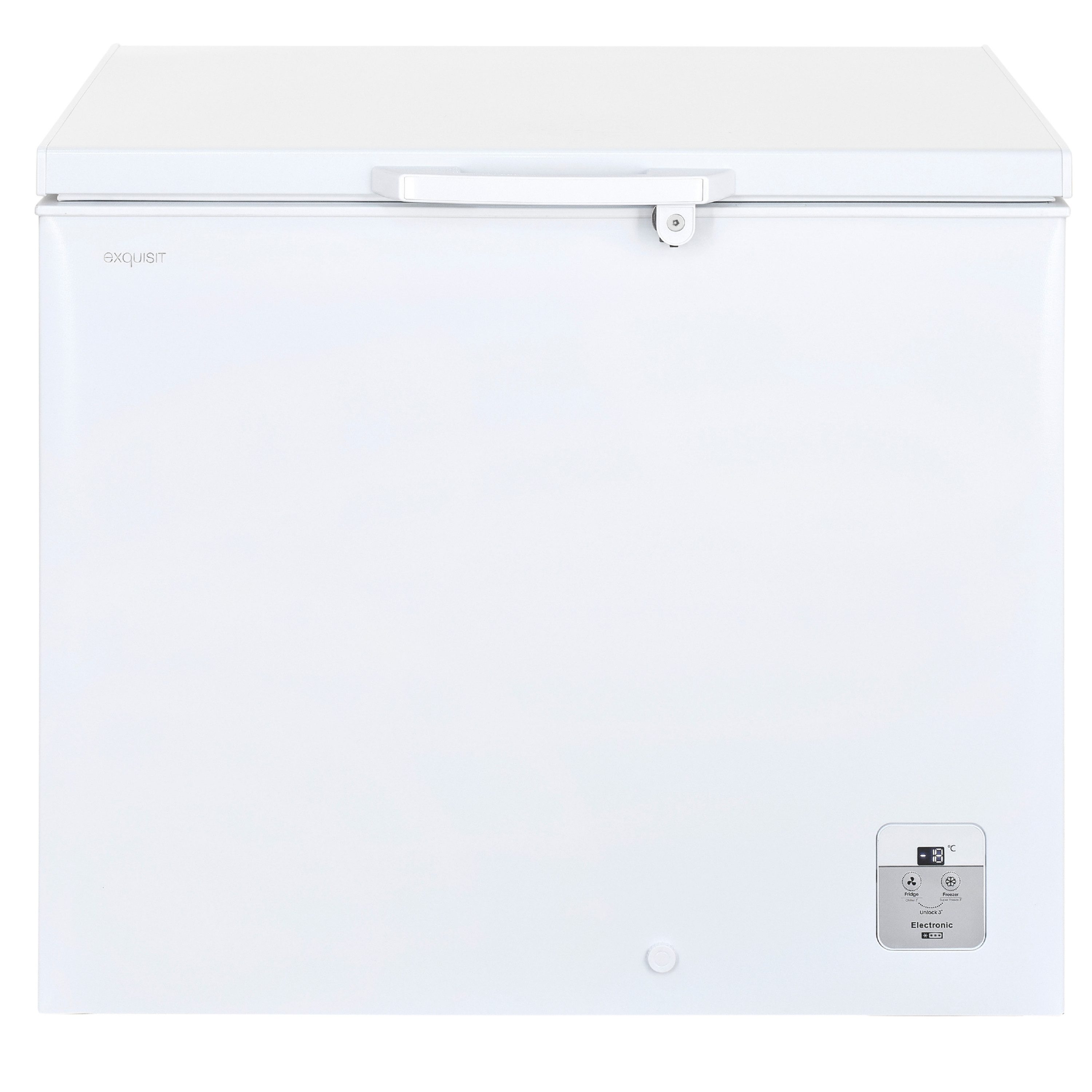 exquisit Gefriertruhe GT220-HE-010A weiss, 96,3 cm breit, 217 l, Kompakt & platzsparend ideal für kleine Küchen oder Zweitgerät