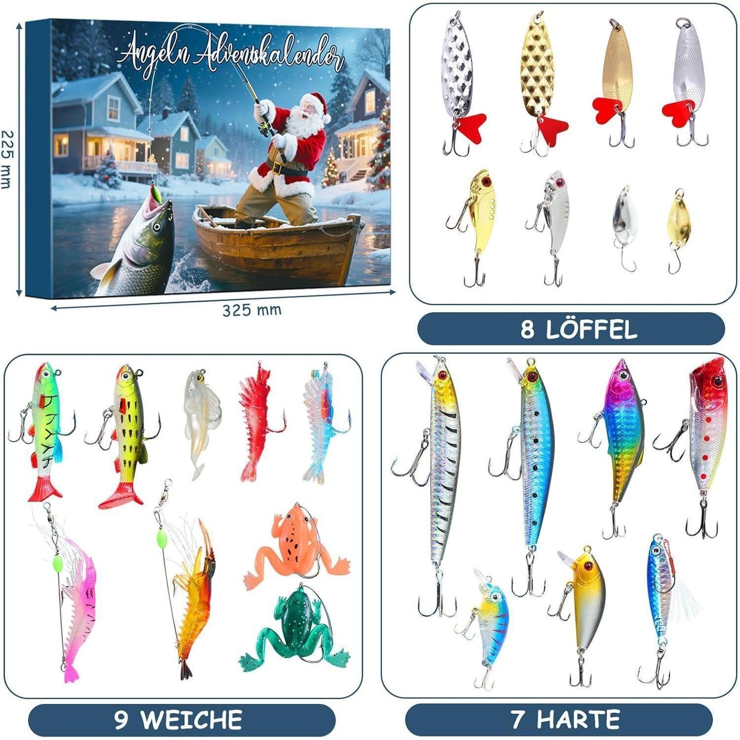 LuxusKollektion befüllbarer Adventskalender Angel Adventskalender 2026 Köder Set 24 Tage Countdown Männer Geschenk – Bild 2 von 5