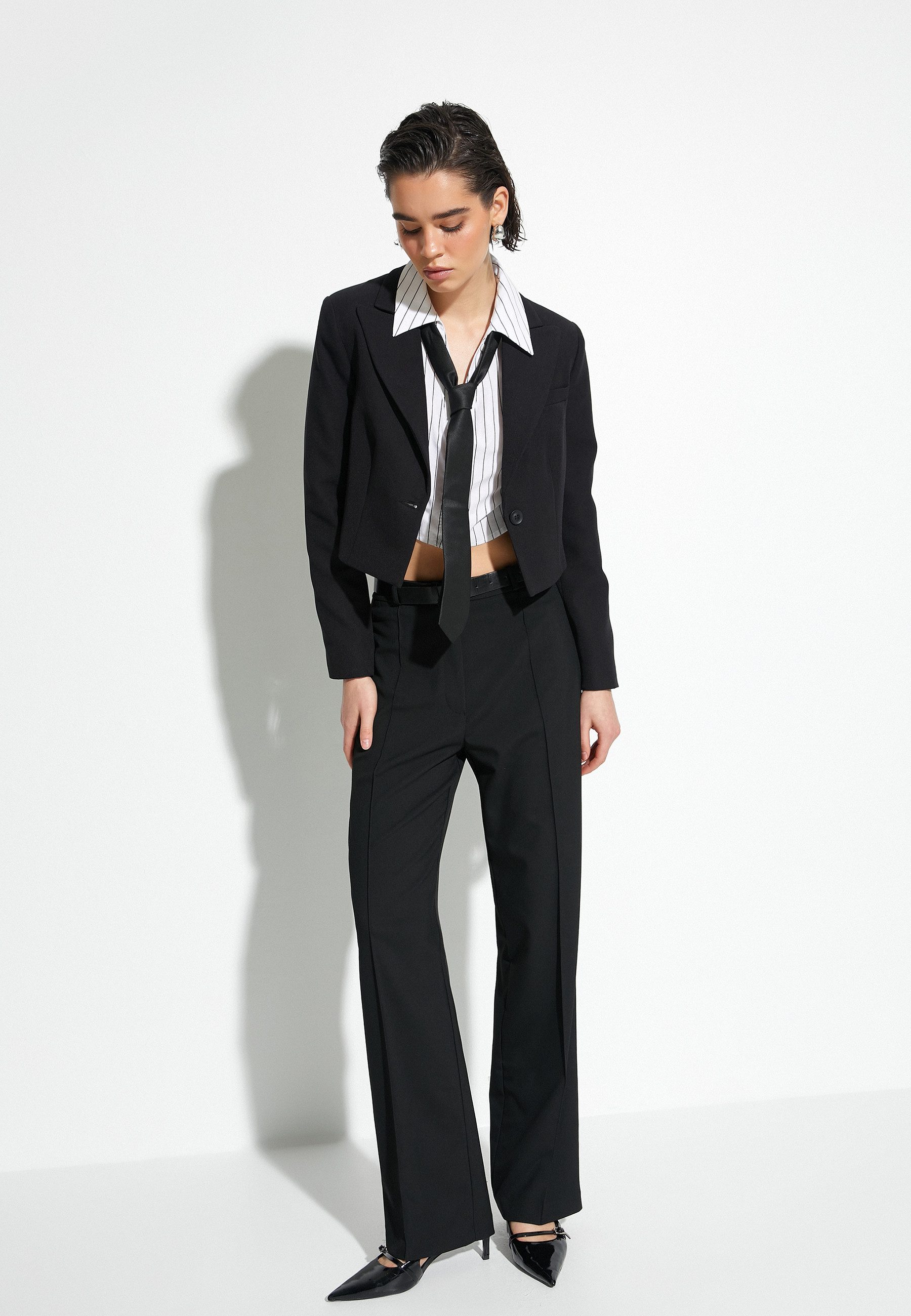 Koton Palazzohose Normale Leibhöhe Straight Palazzohose