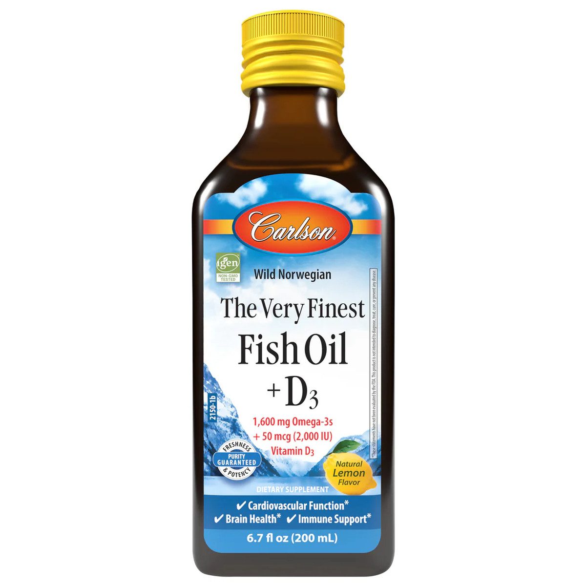 Carlson The Very Finest Fish Oil - 200ml Lemon Öl, 200 ml