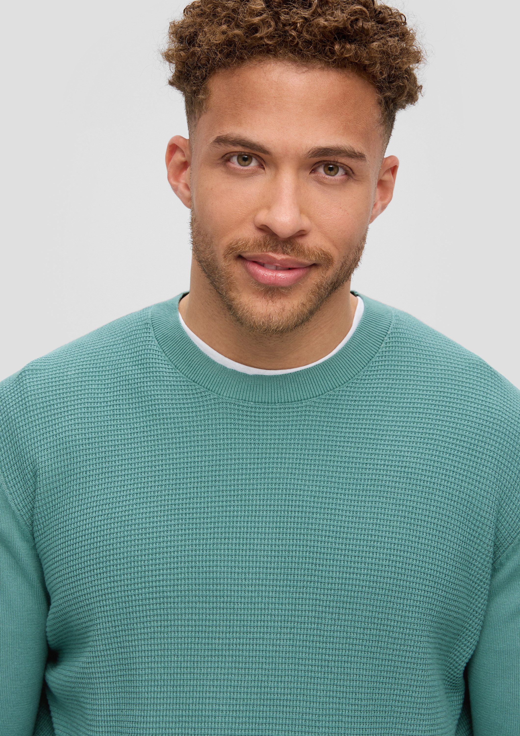 s.Oliver Longpullover Strickpullover Strickpullover im Fabricmix